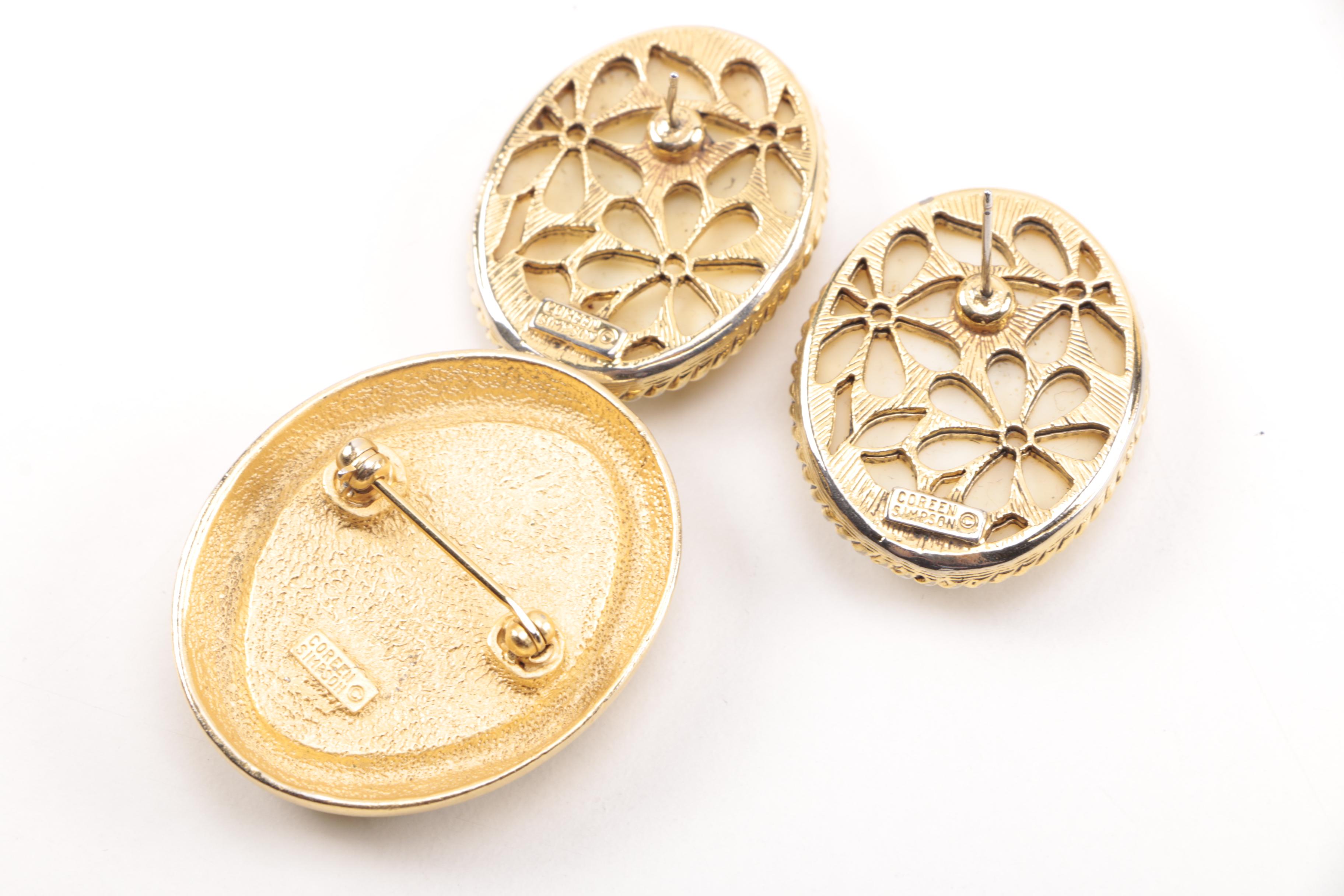 Assorted Gold Tone Jewelry Including Coreen Simpson