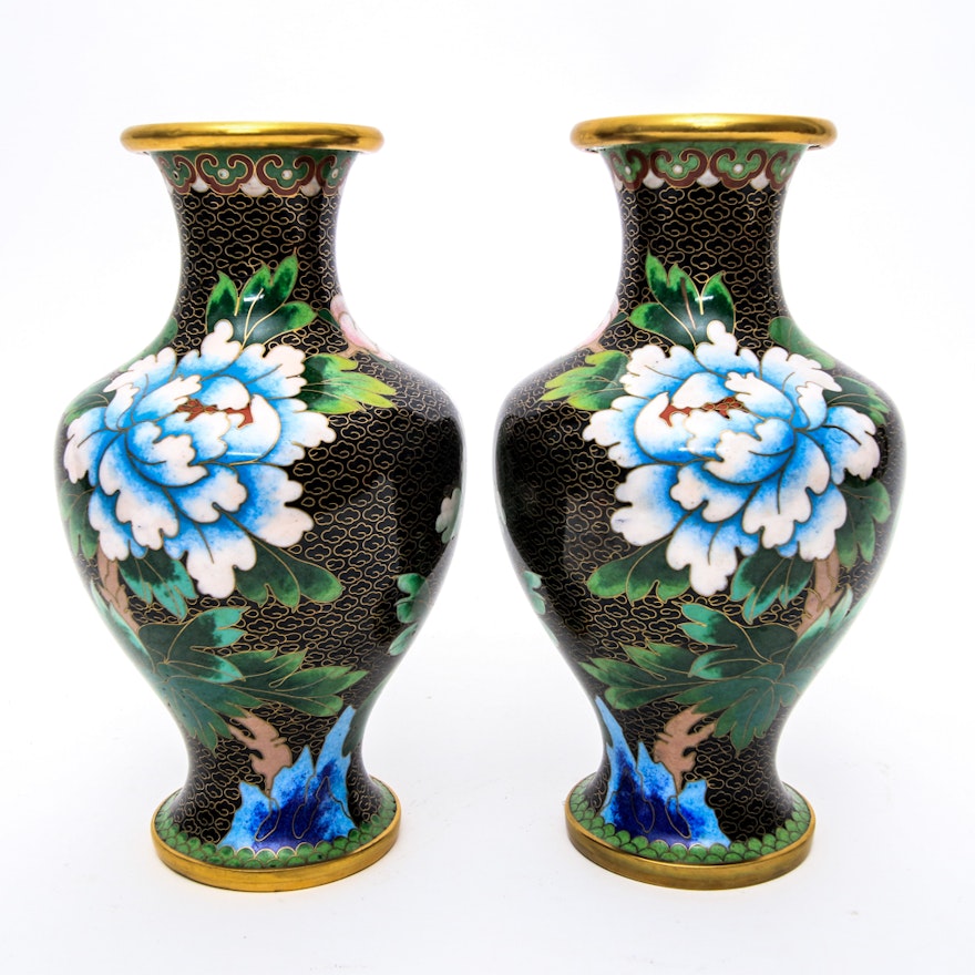 Pair of Chinese Cloisonné Vases