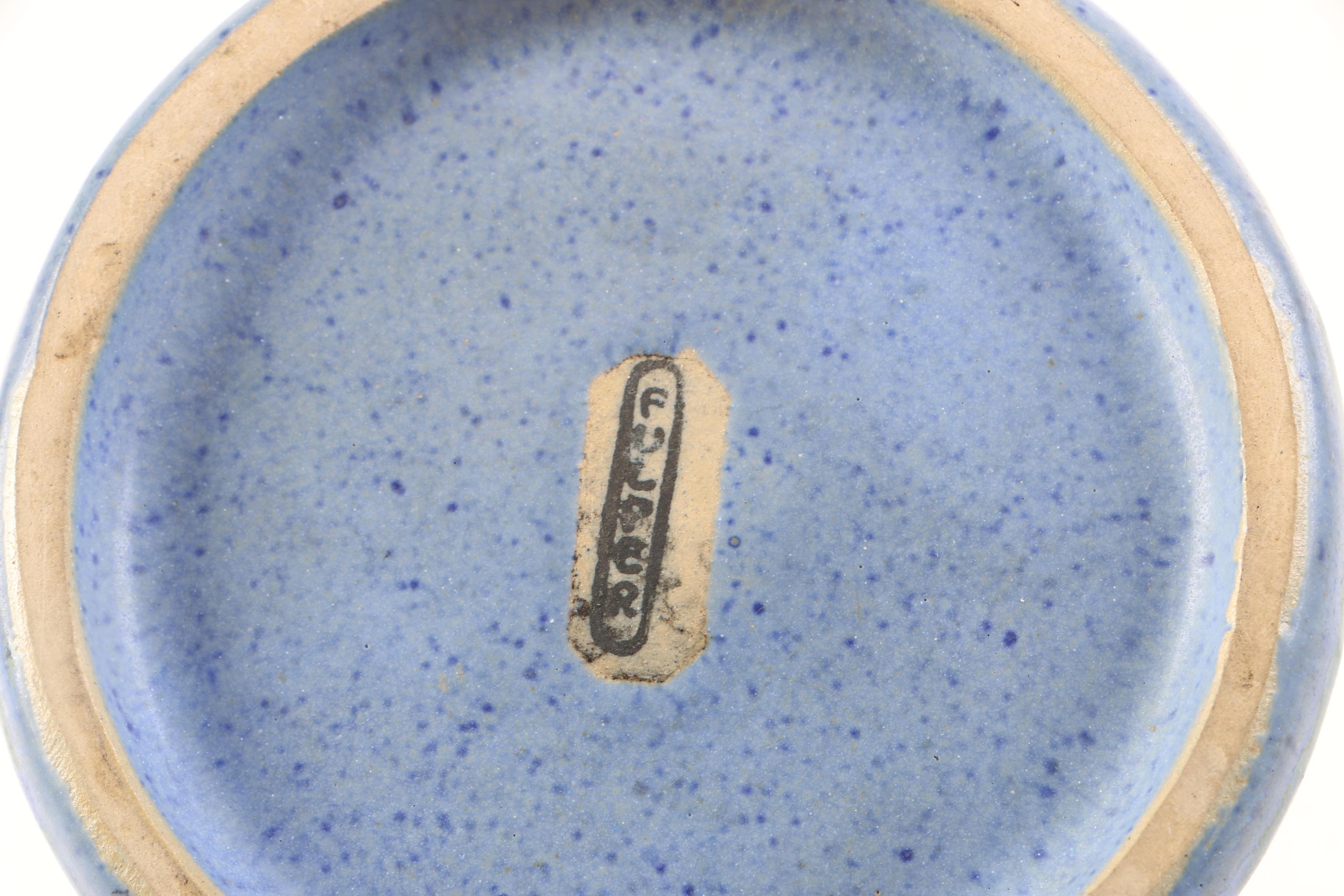 Fulper Chinese Blue Flambé Candle Holder