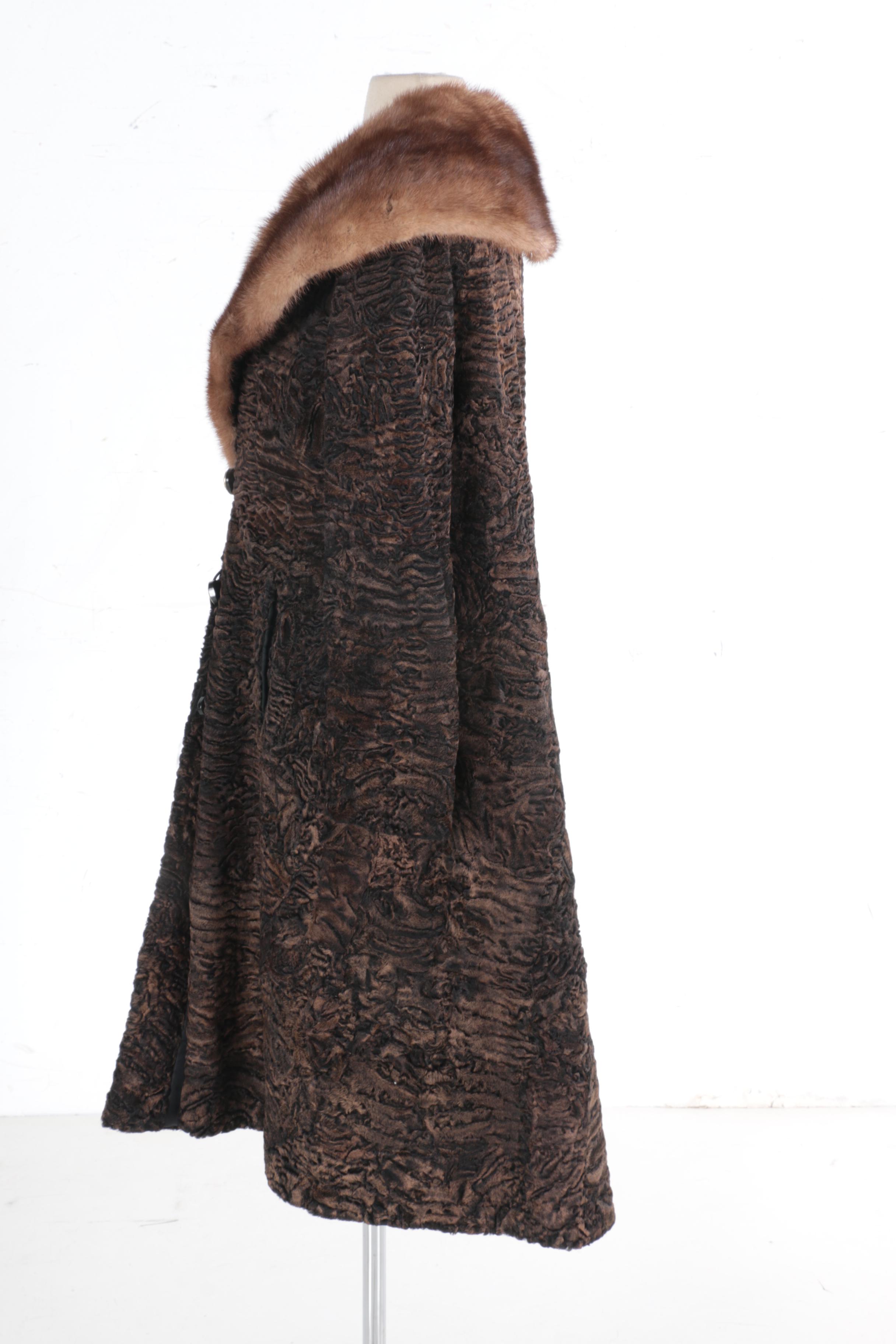 J.C. Kramer Persian Lamb Coat with Mink collar