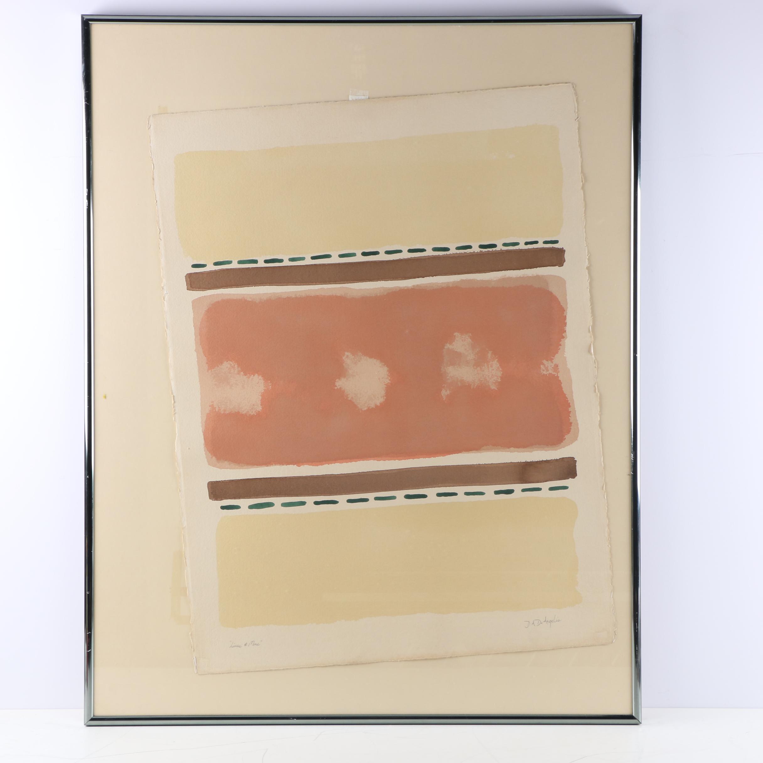 D. A. DeAngelico Color Lithograph on Heavyweight Paper "Lines & More"