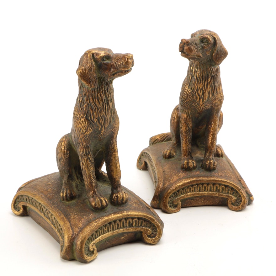 Brass Dog Bookends