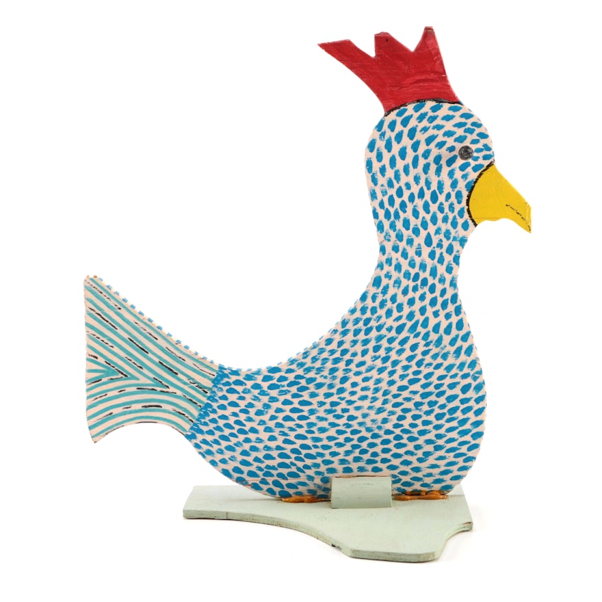 Marvin Finn Signed Folk Art Chicken Statue