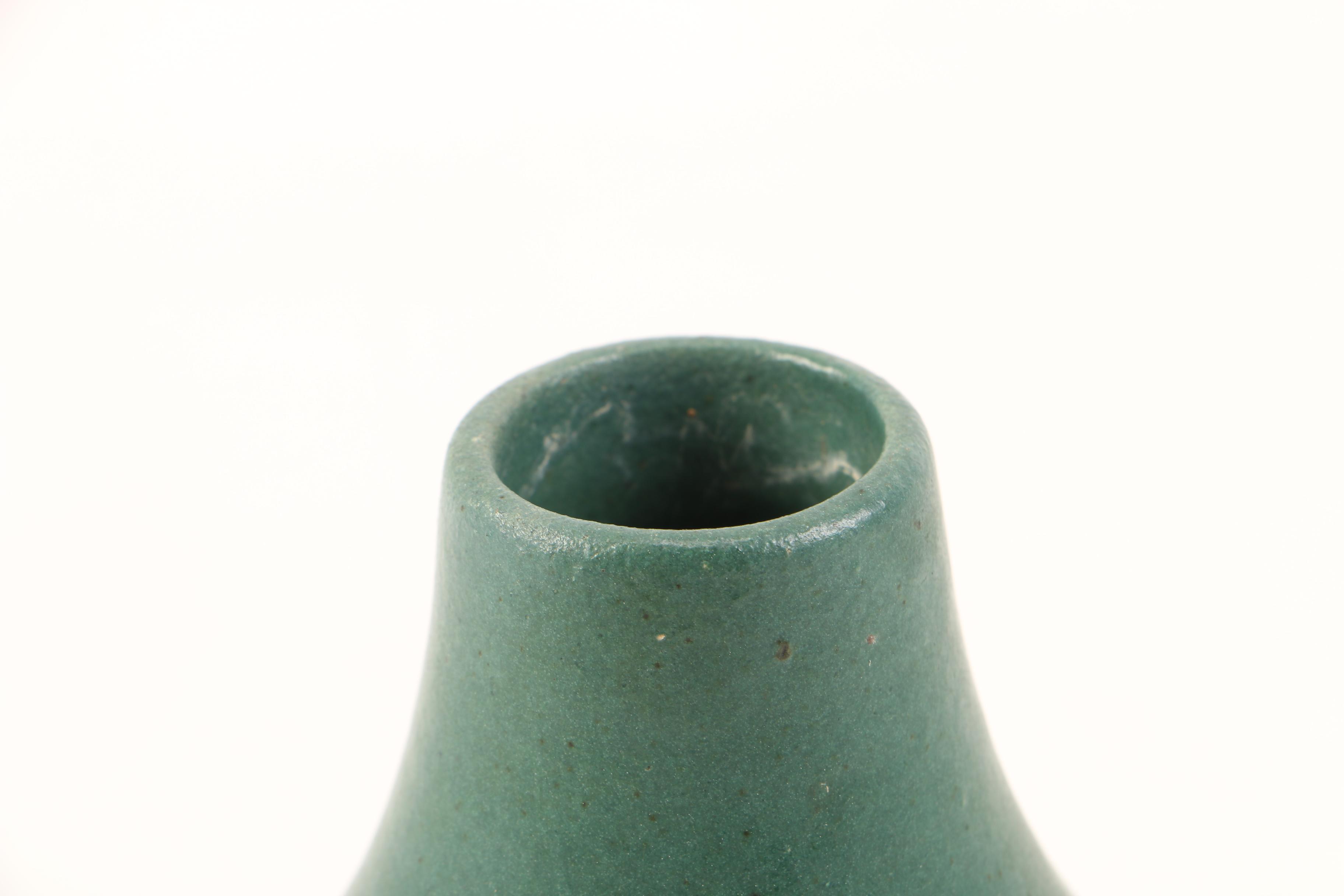 Small Teco-Style Matte Green Vase