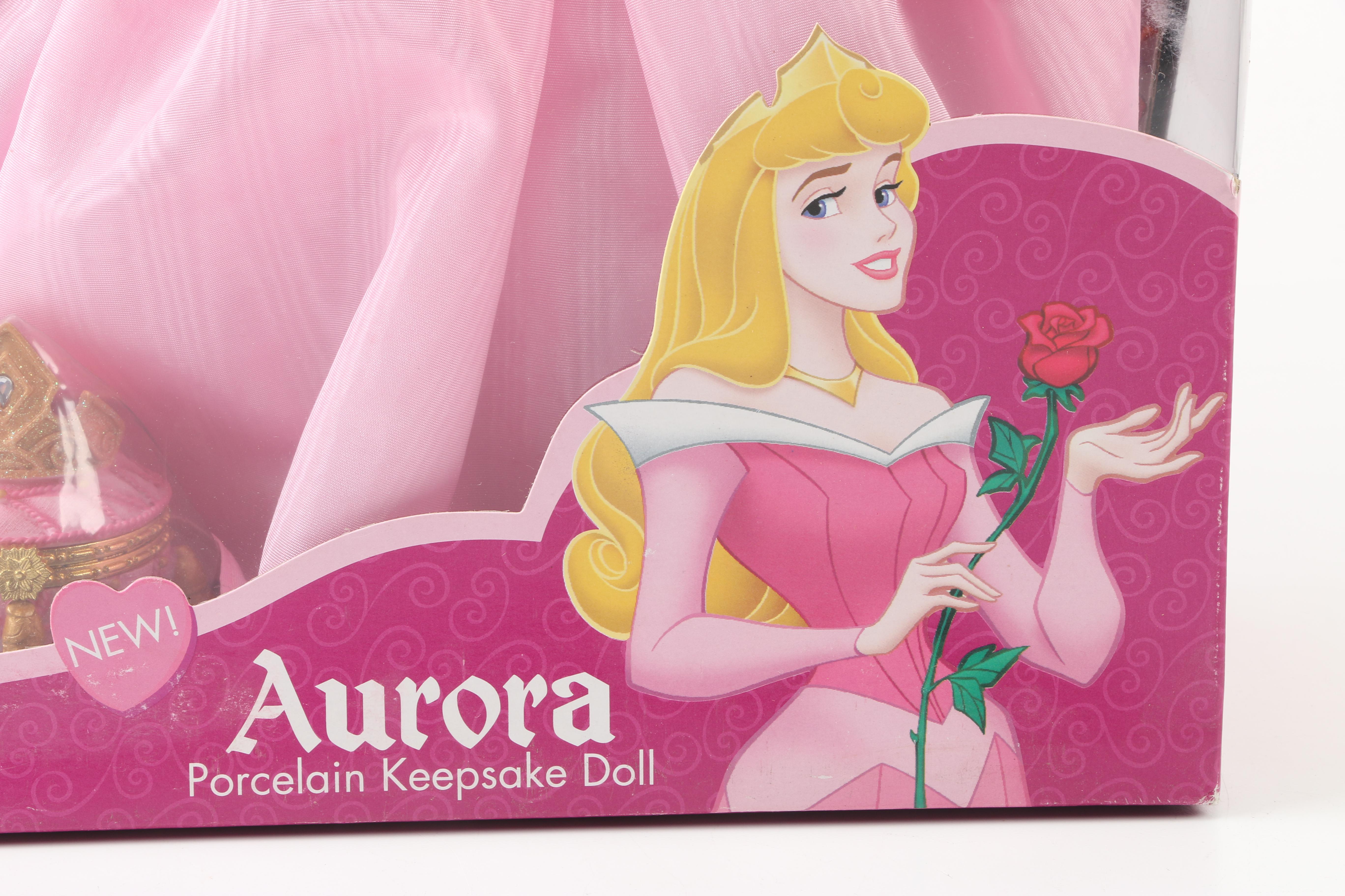 Three Disney Princess Dolls in Boxes