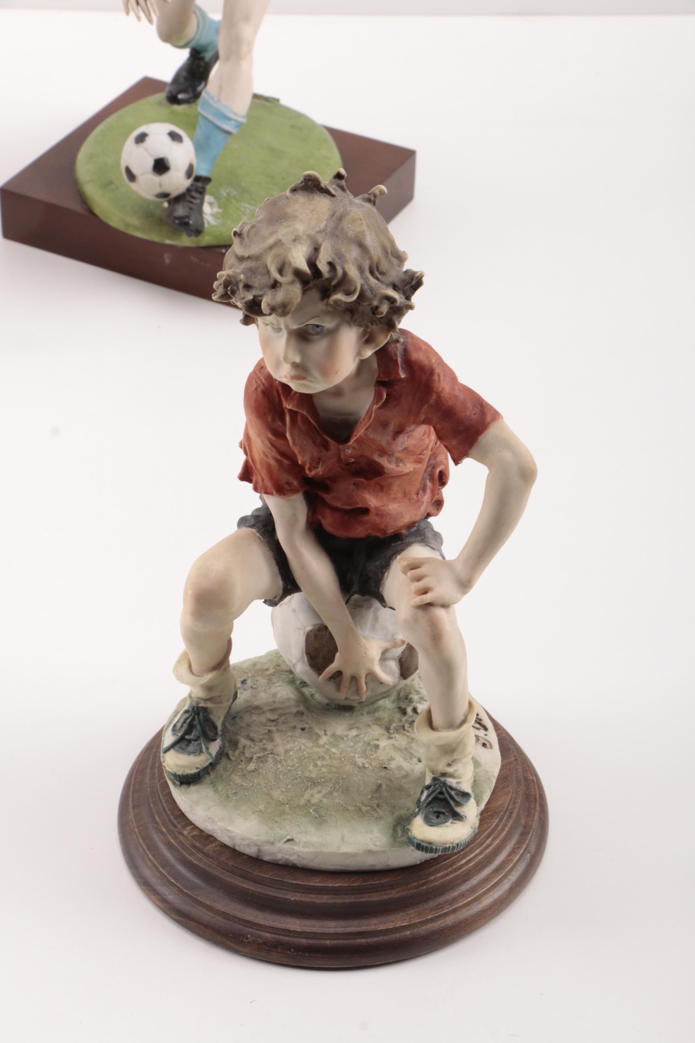 Sports Themed Ceramic Figurines Including Laszo Ispanky