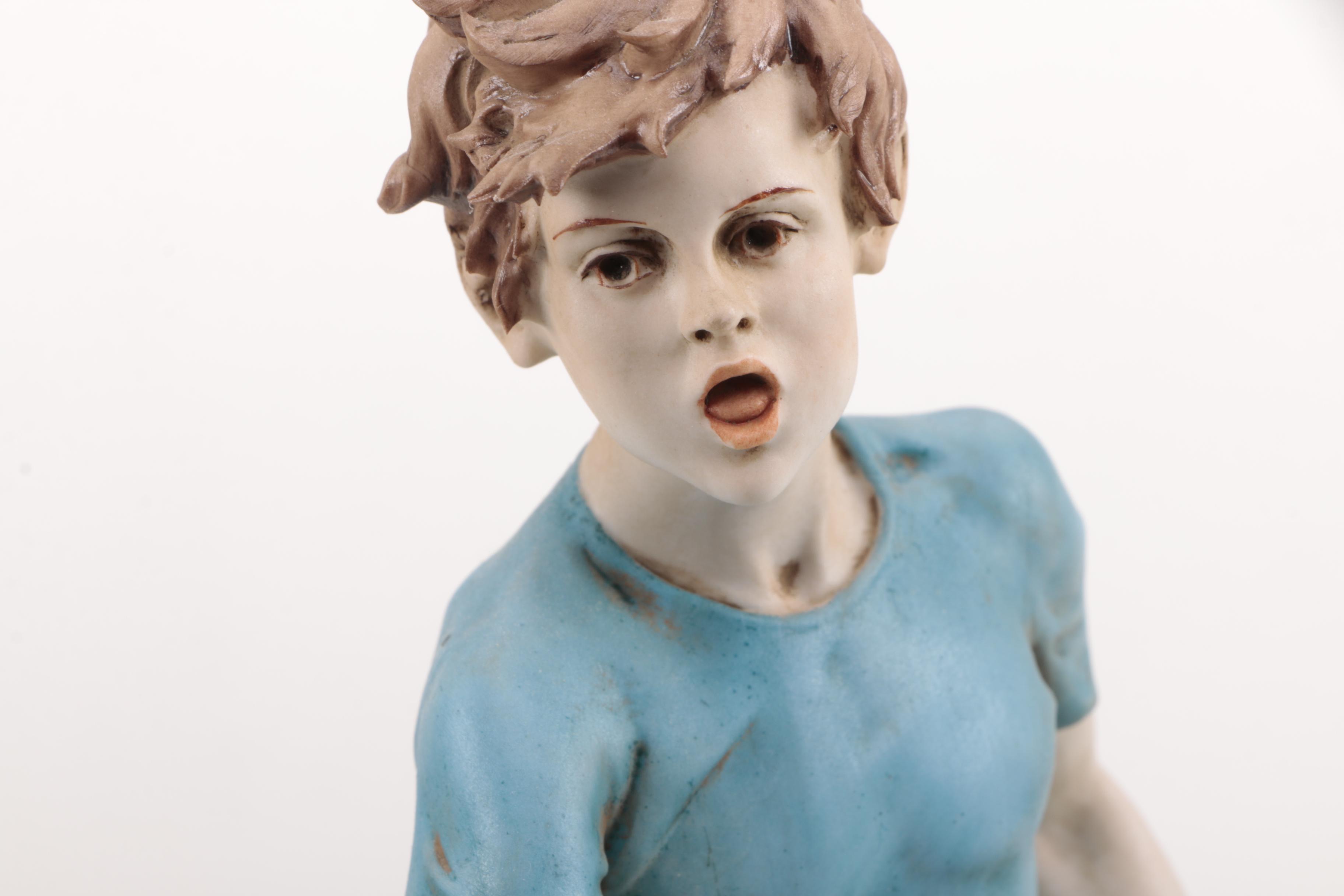 Sports Themed Ceramic Figurines Including Laszo Ispanky