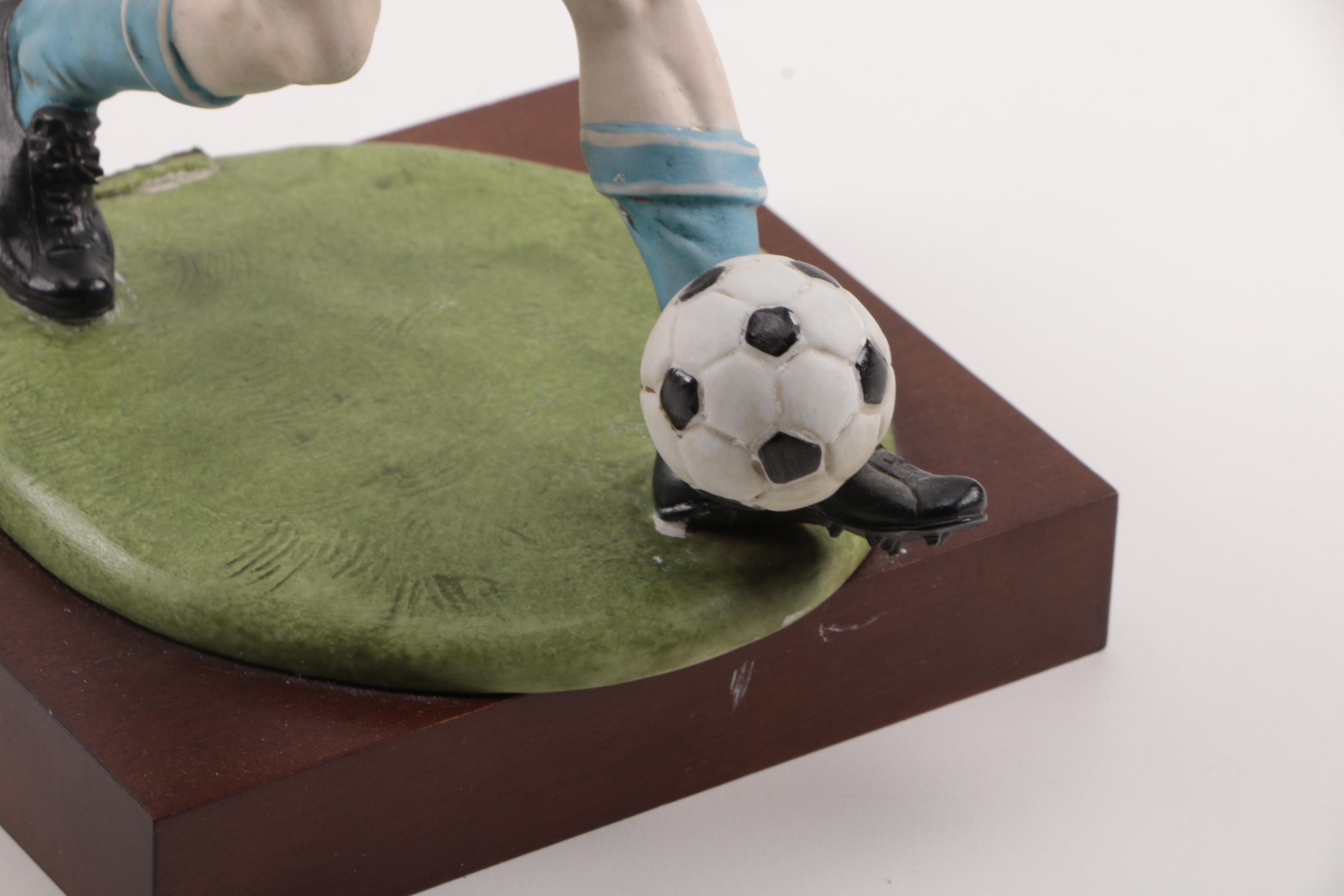 Sports Themed Ceramic Figurines Including Laszo Ispanky