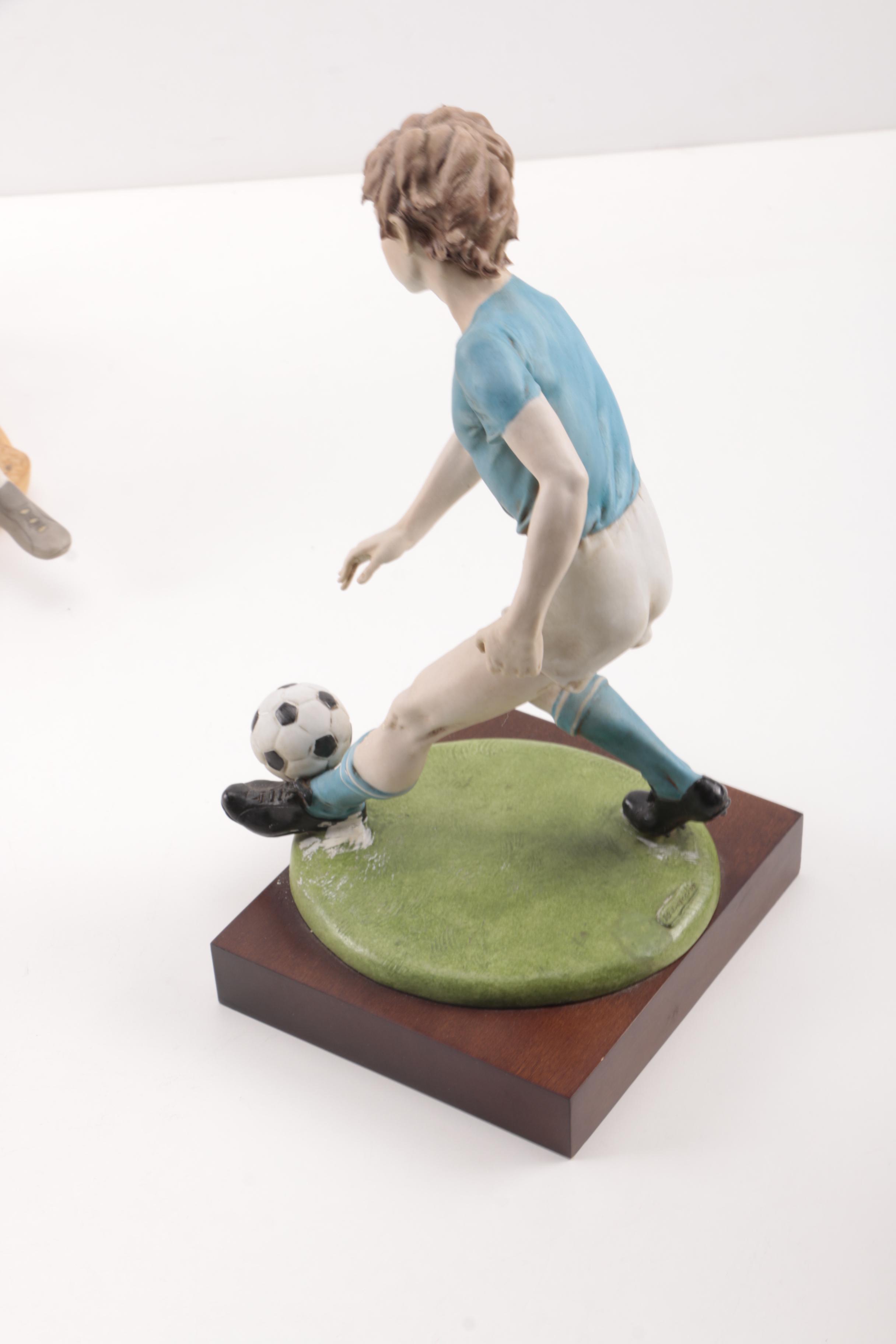 Sports Themed Ceramic Figurines Including Laszo Ispanky