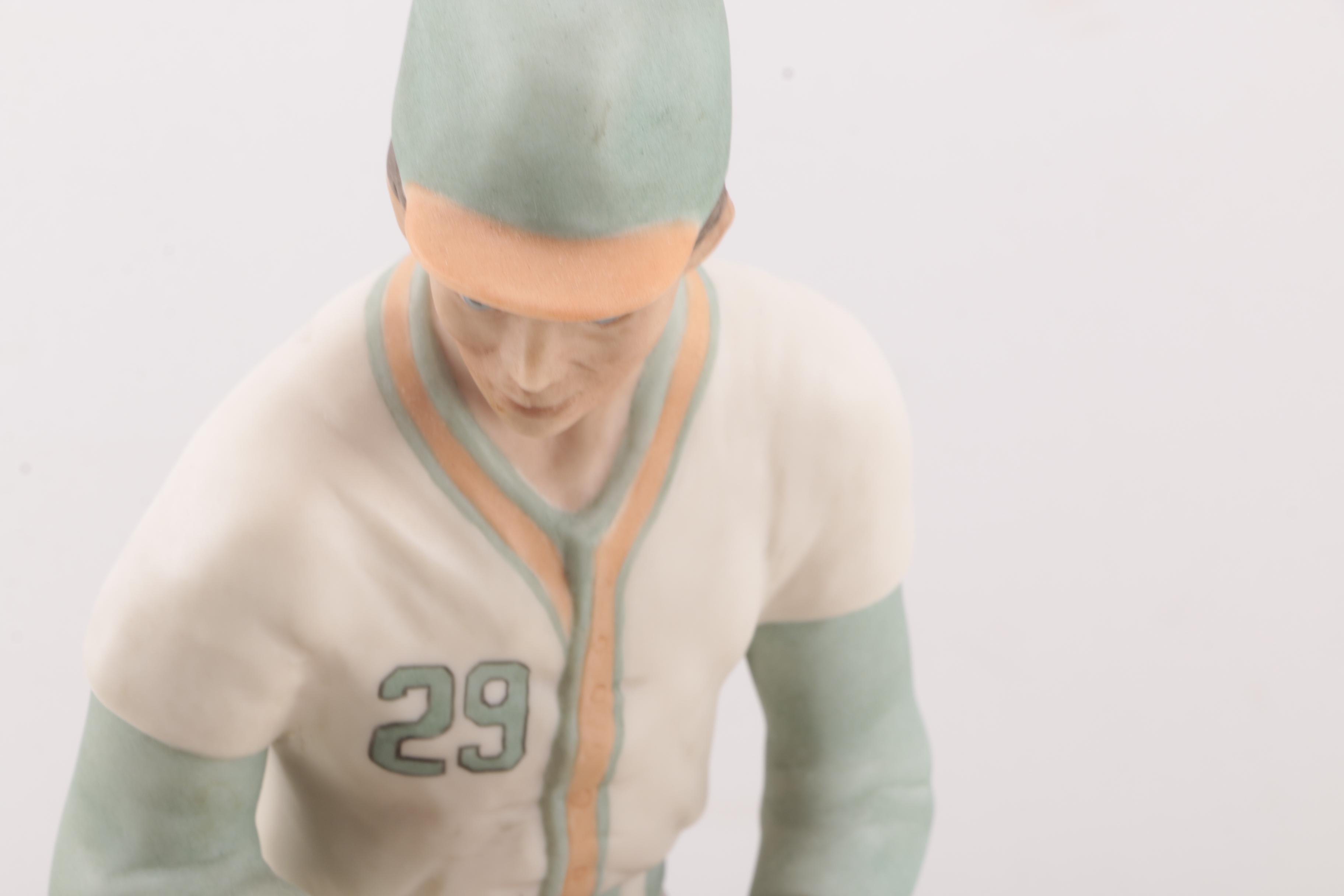 Sports Themed Ceramic Figurines Including Laszo Ispanky