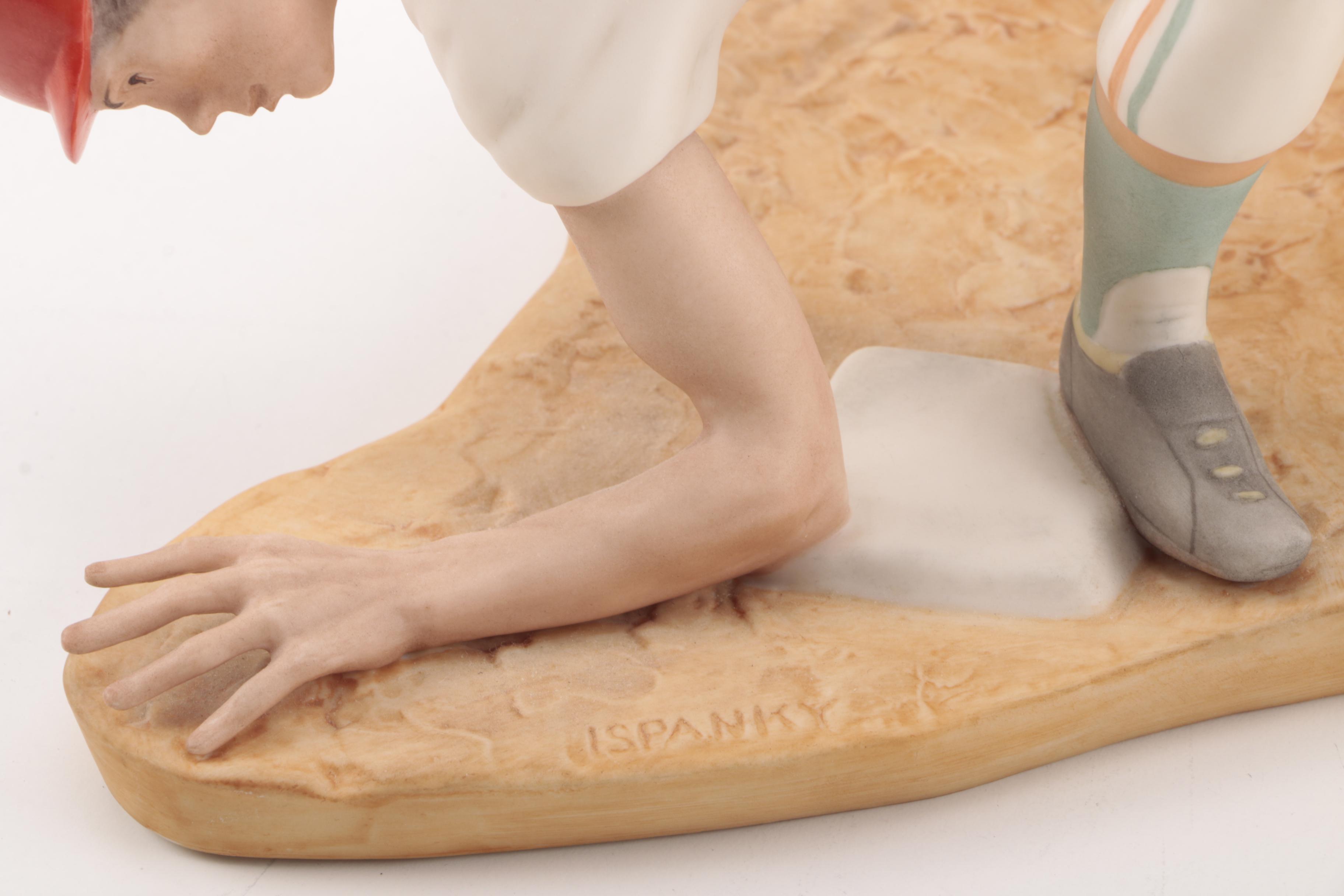 Sports Themed Ceramic Figurines Including Laszo Ispanky