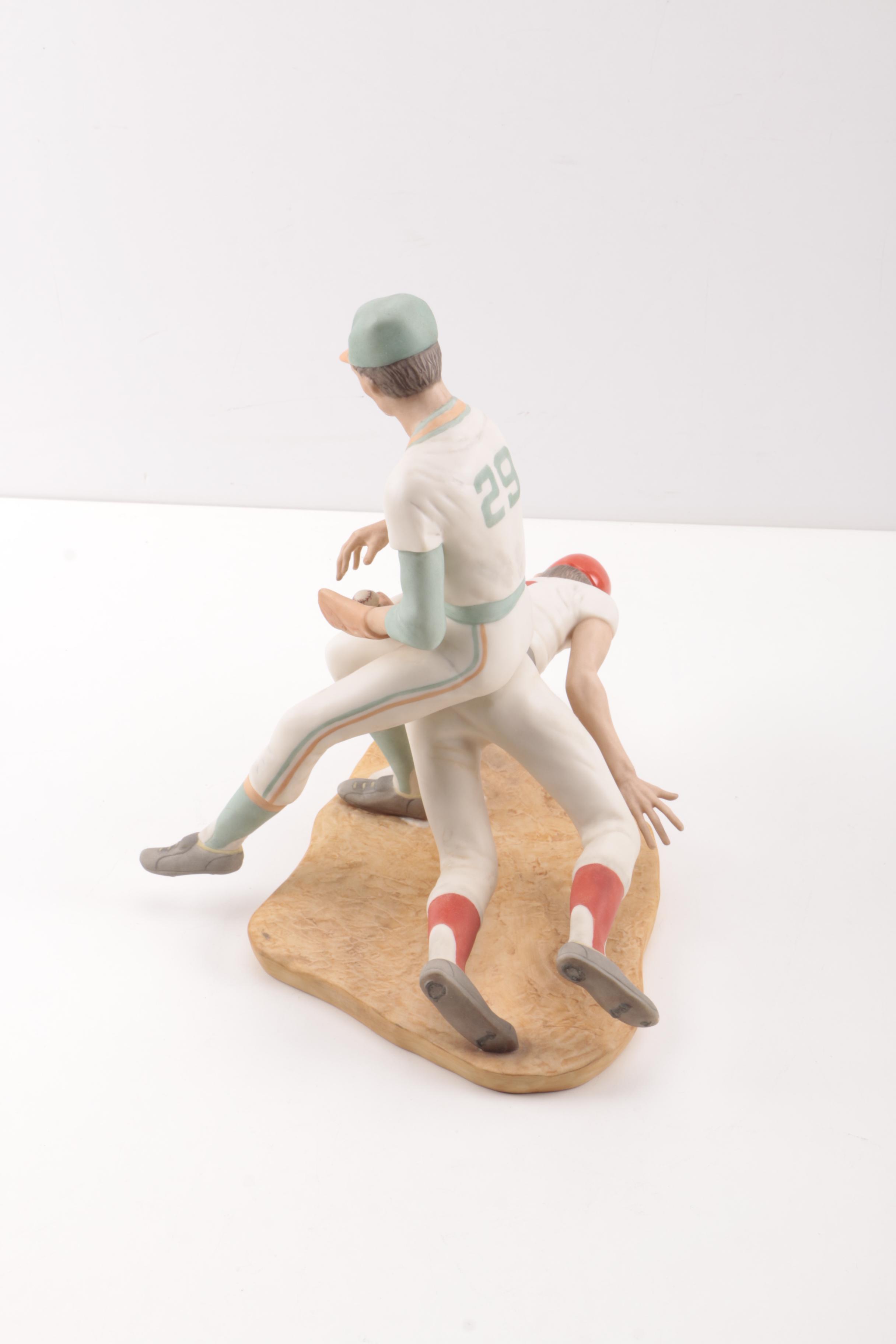 Sports Themed Ceramic Figurines Including Laszo Ispanky