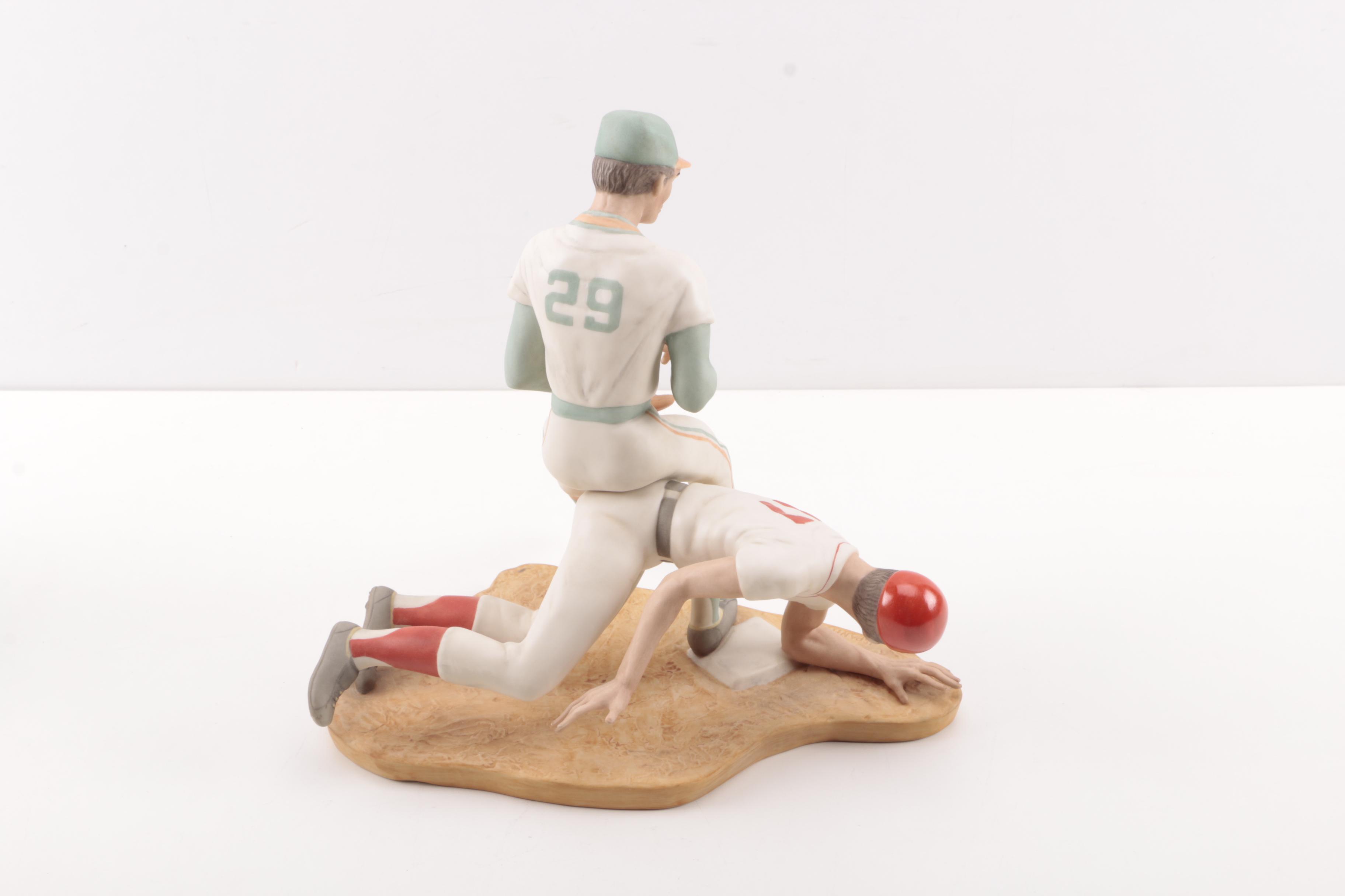 Sports Themed Ceramic Figurines Including Laszo Ispanky