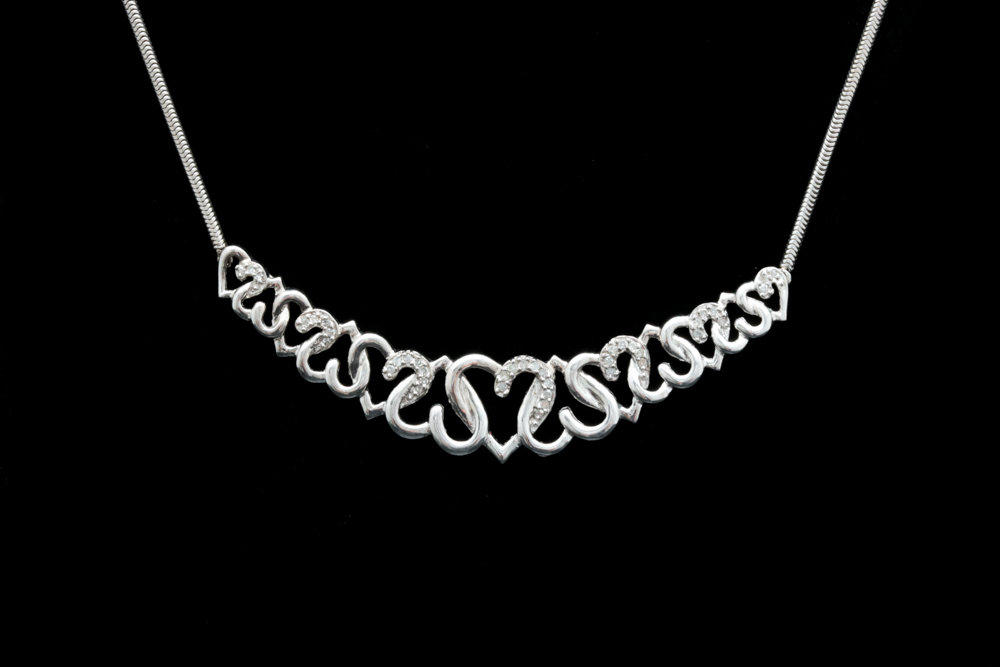Sterling Silver and Diamond Necklace