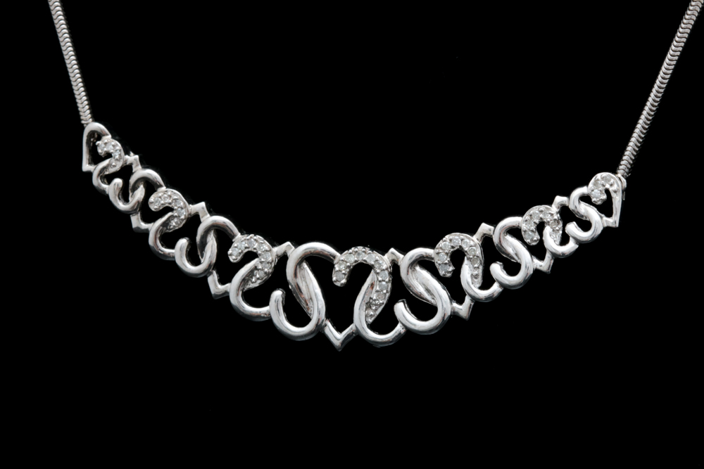 Sterling Silver and Diamond Necklace