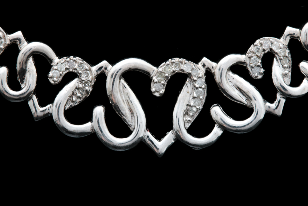 Sterling Silver and Diamond Necklace