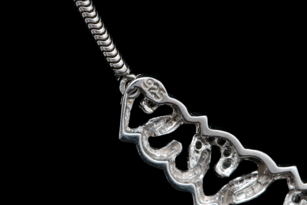 Sterling Silver and Diamond Necklace