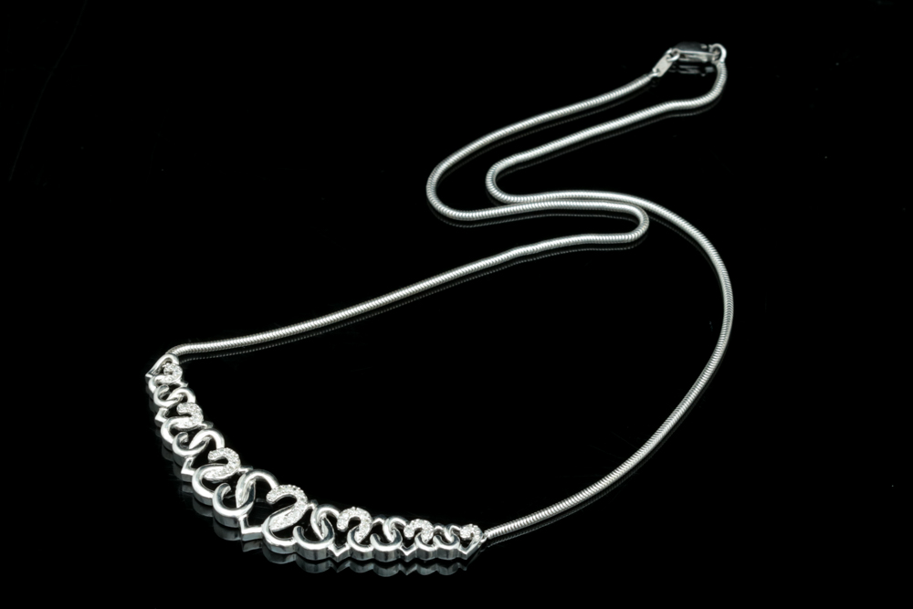 Sterling Silver and Diamond Necklace