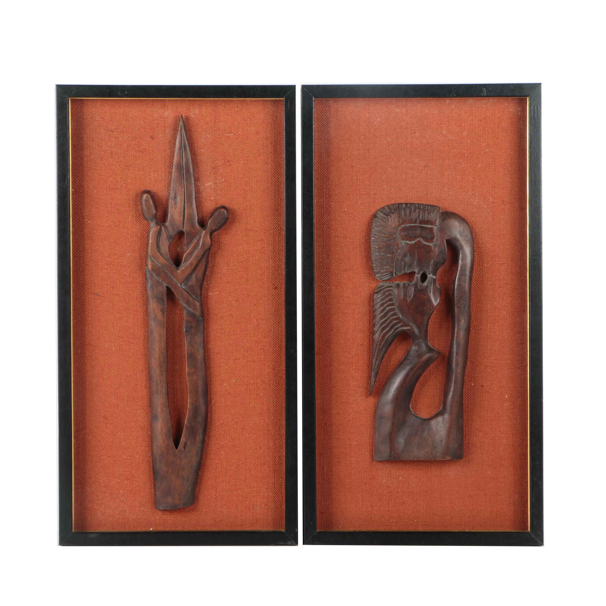 Haitian Wood Carvings of Romantic Couples