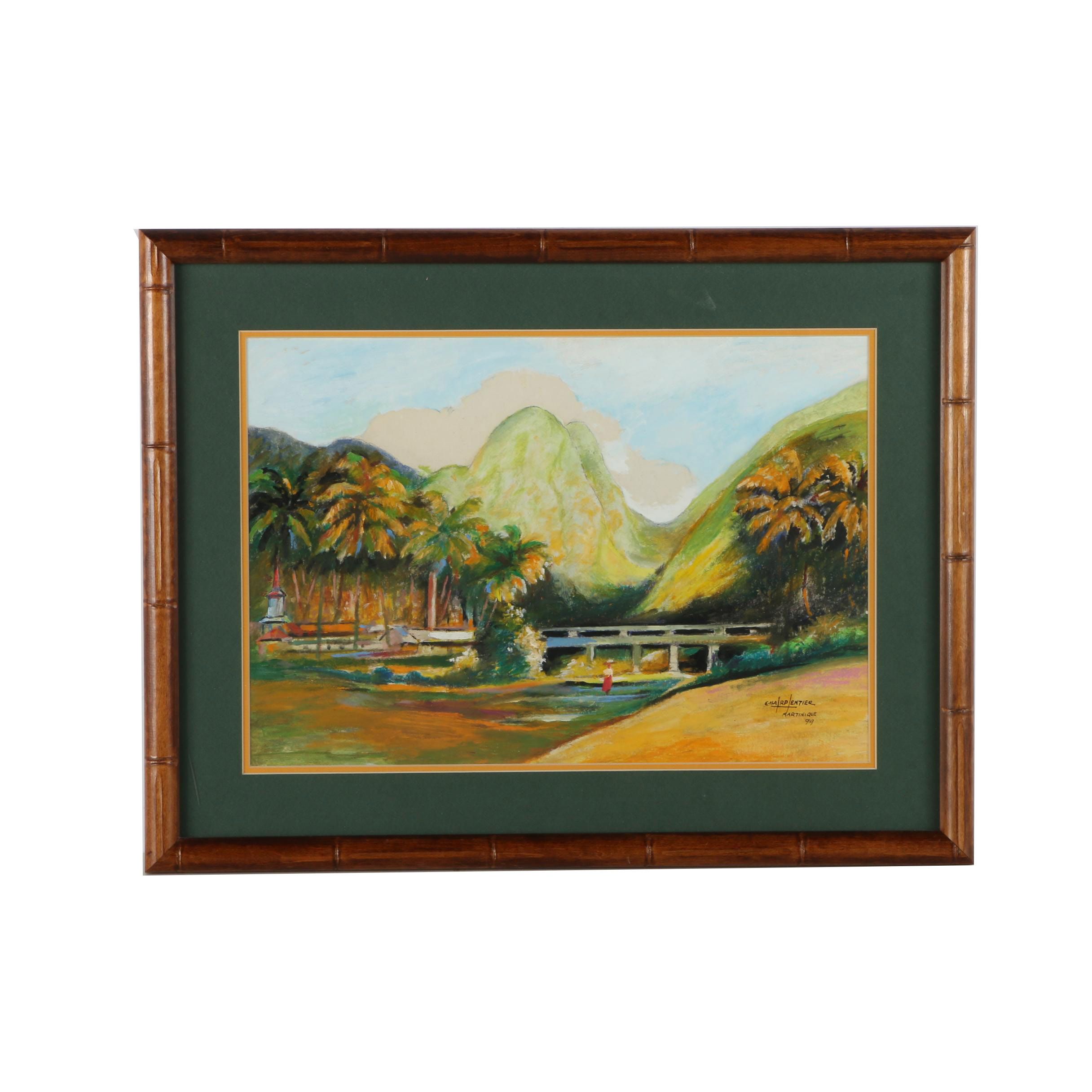 H. Charpentier Original Mixed Media Painting "Martinique"