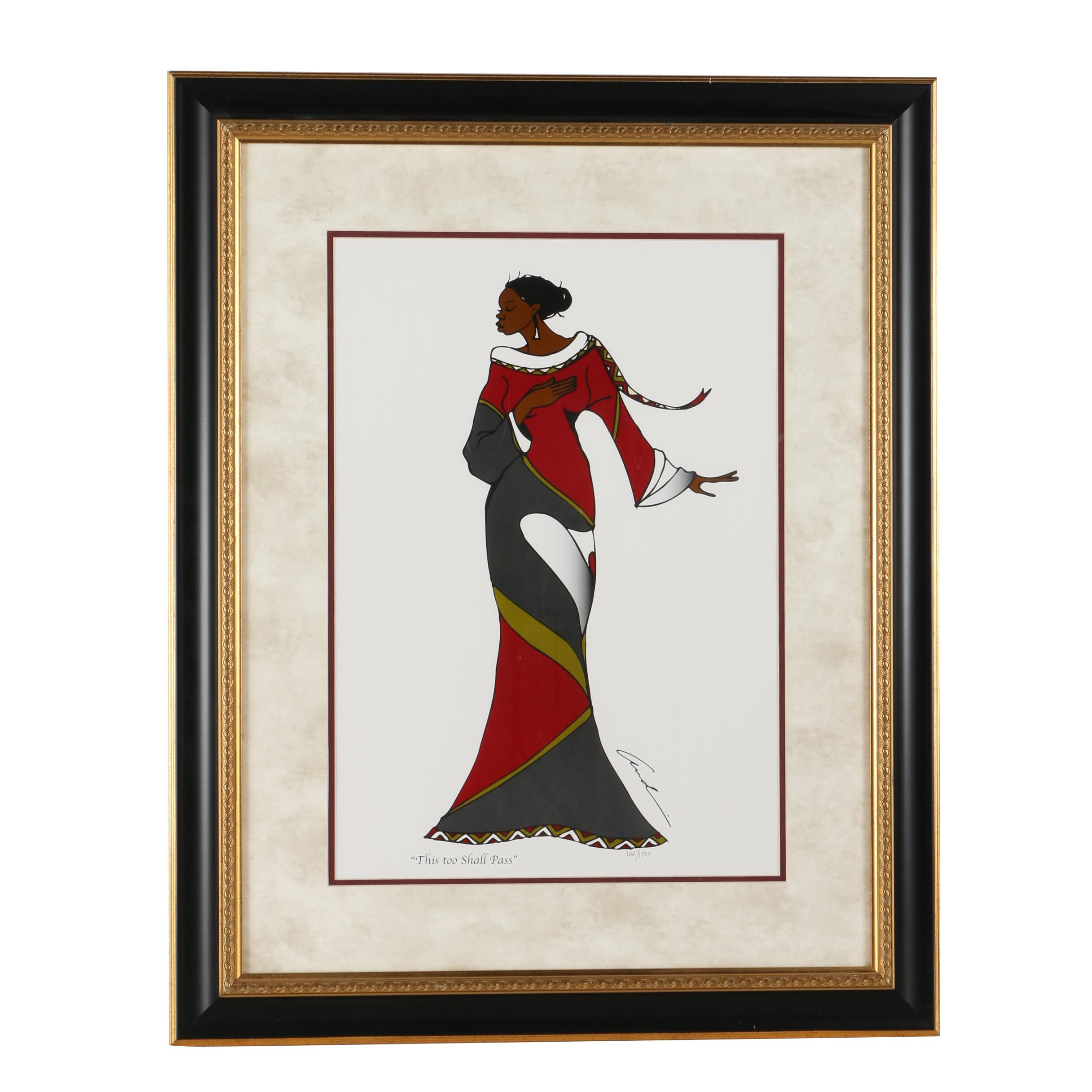 Andre Thompson Limited Edition Offset Lithograph "This Too Shall Pass"