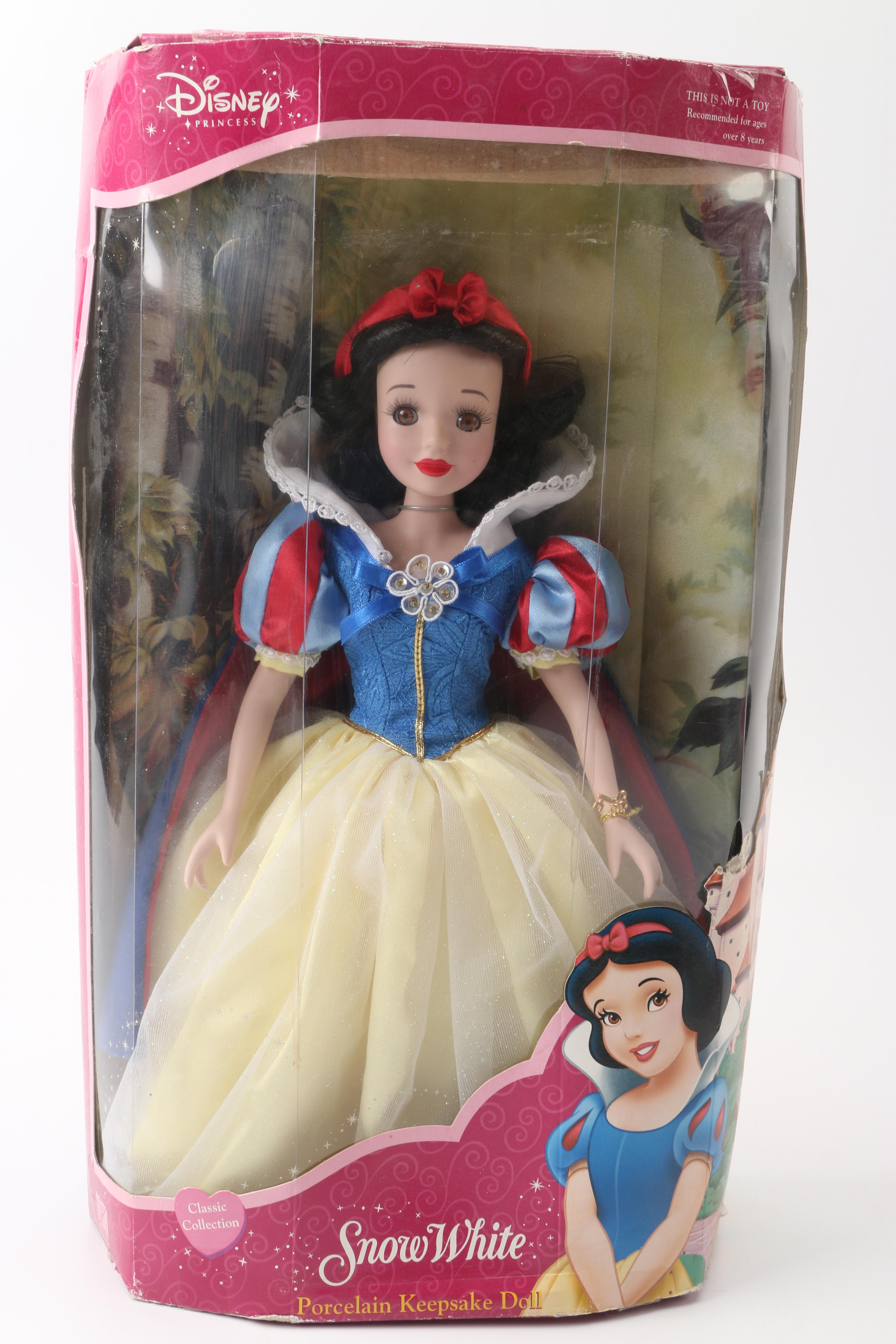 Disney Princess Snow White and Jasmine Porcelain Dolls