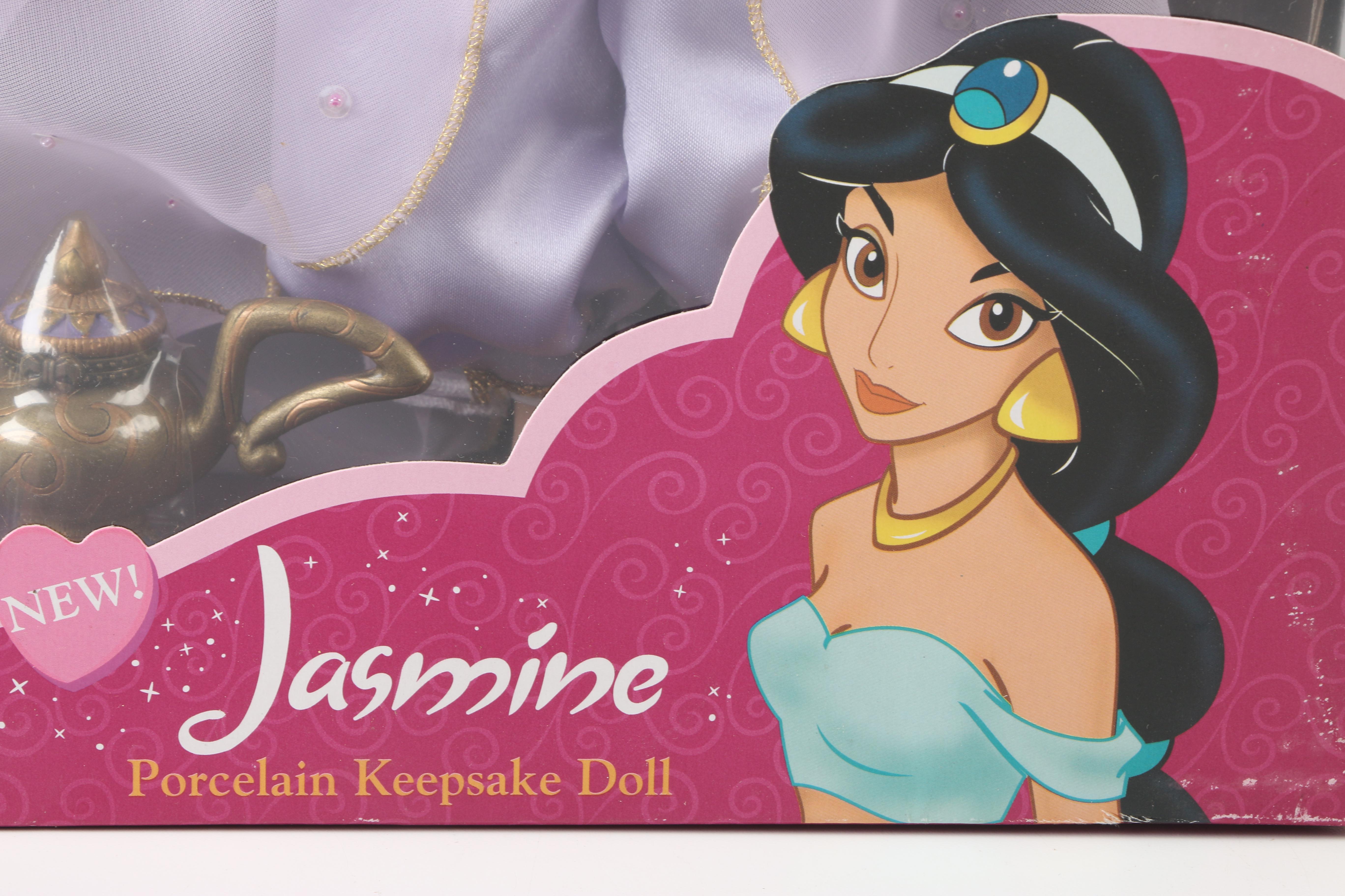 Disney Princess Snow White and Jasmine Porcelain Dolls