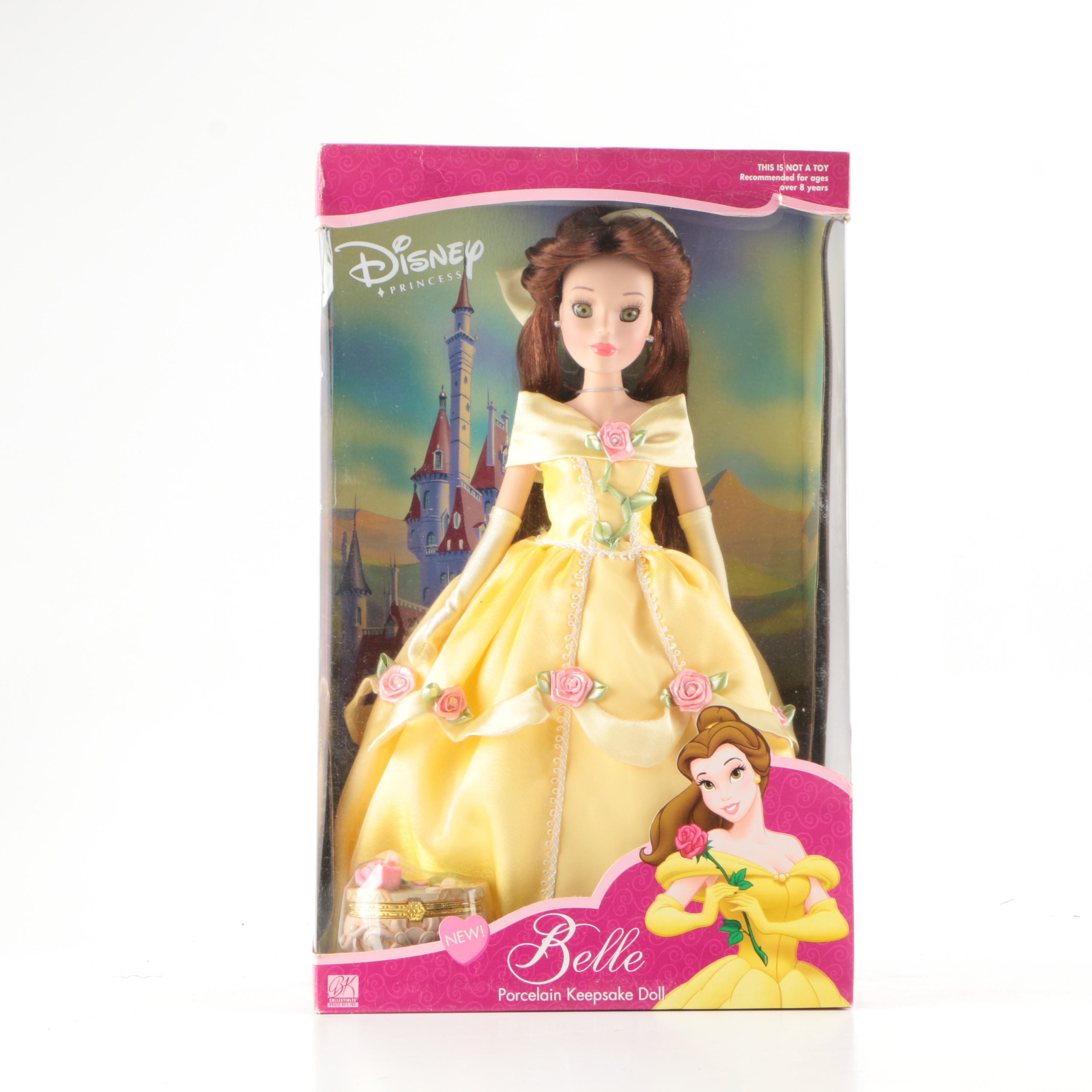 Disney Princess Cinderella and Belle Porcelain Dolls