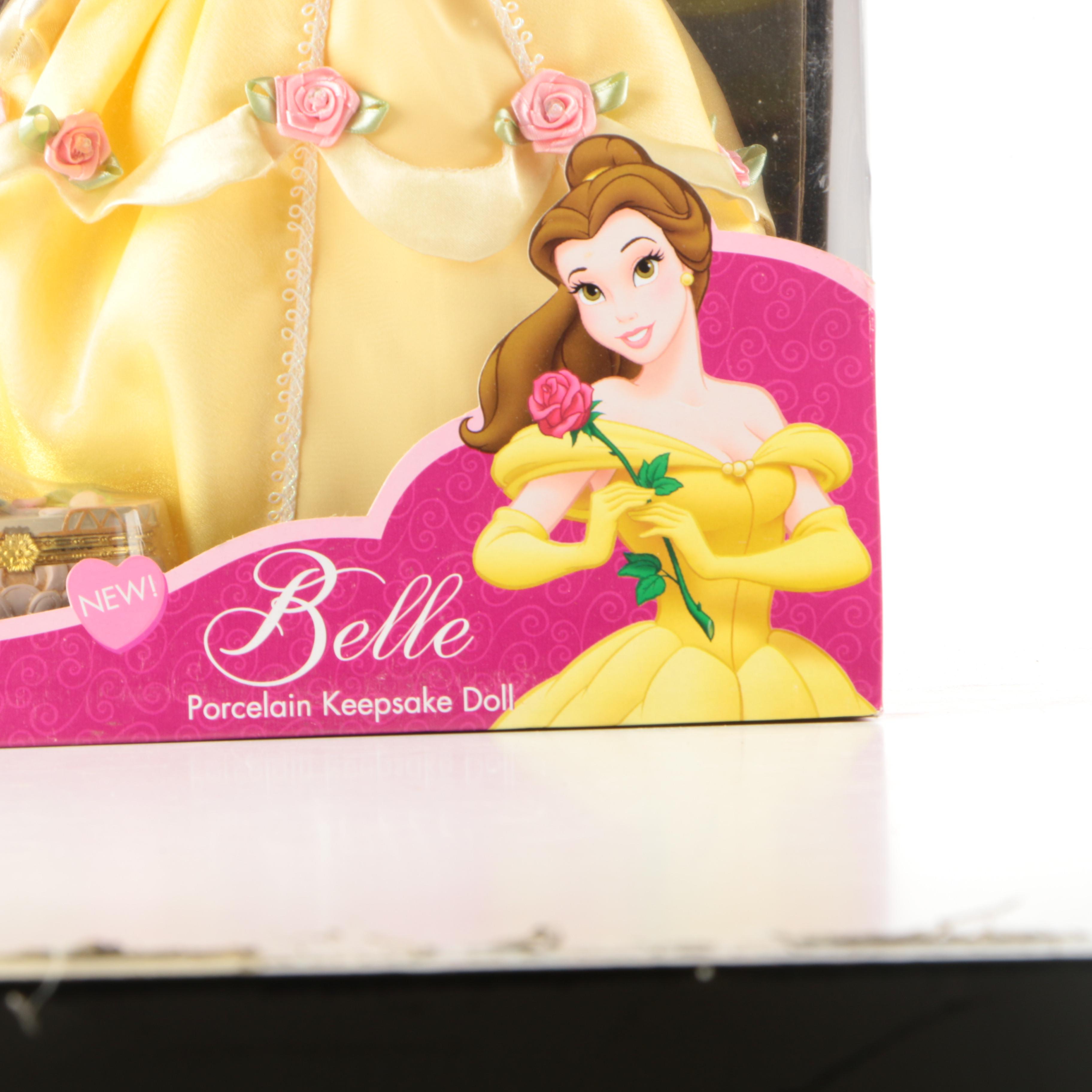 Disney Princess Cinderella and Belle Porcelain Dolls