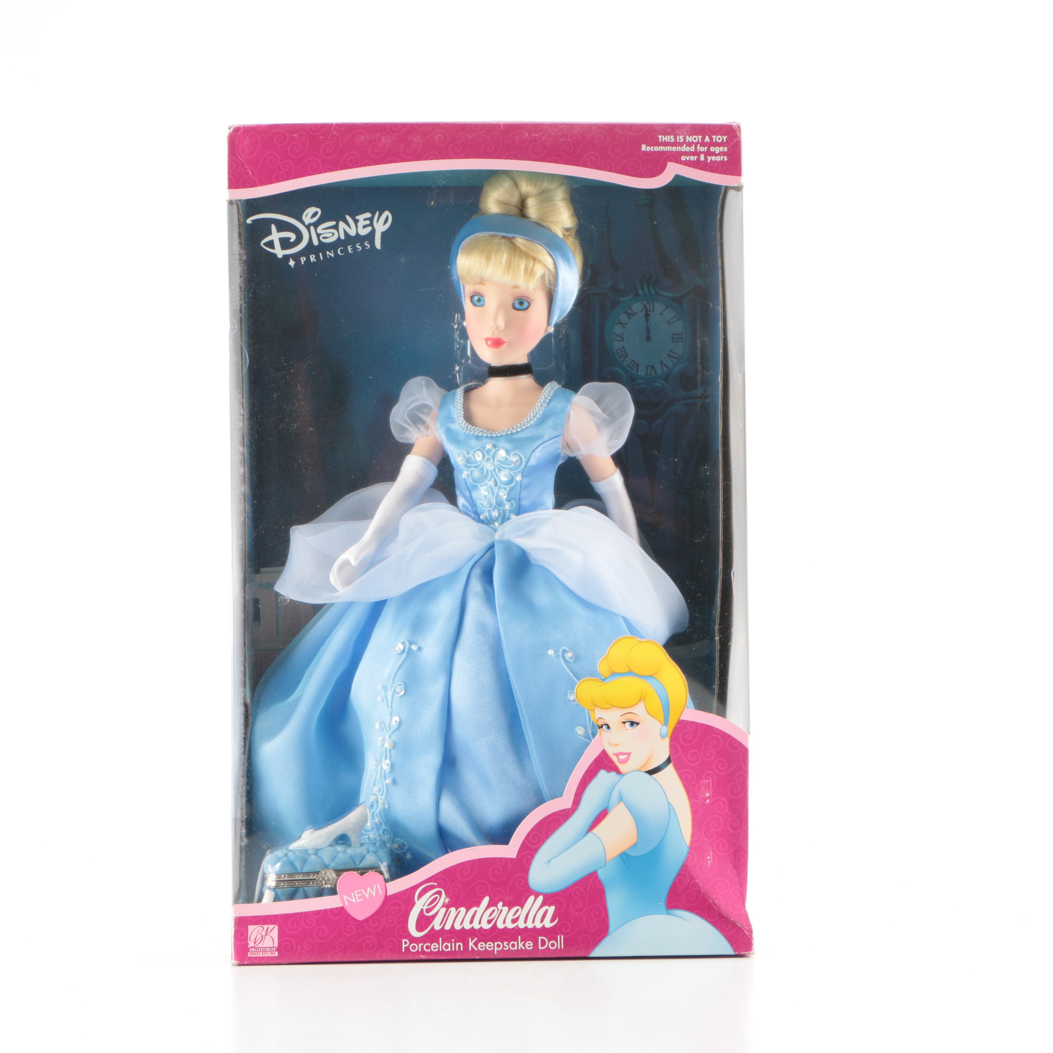 Disney Princess Cinderella and Belle Porcelain Dolls