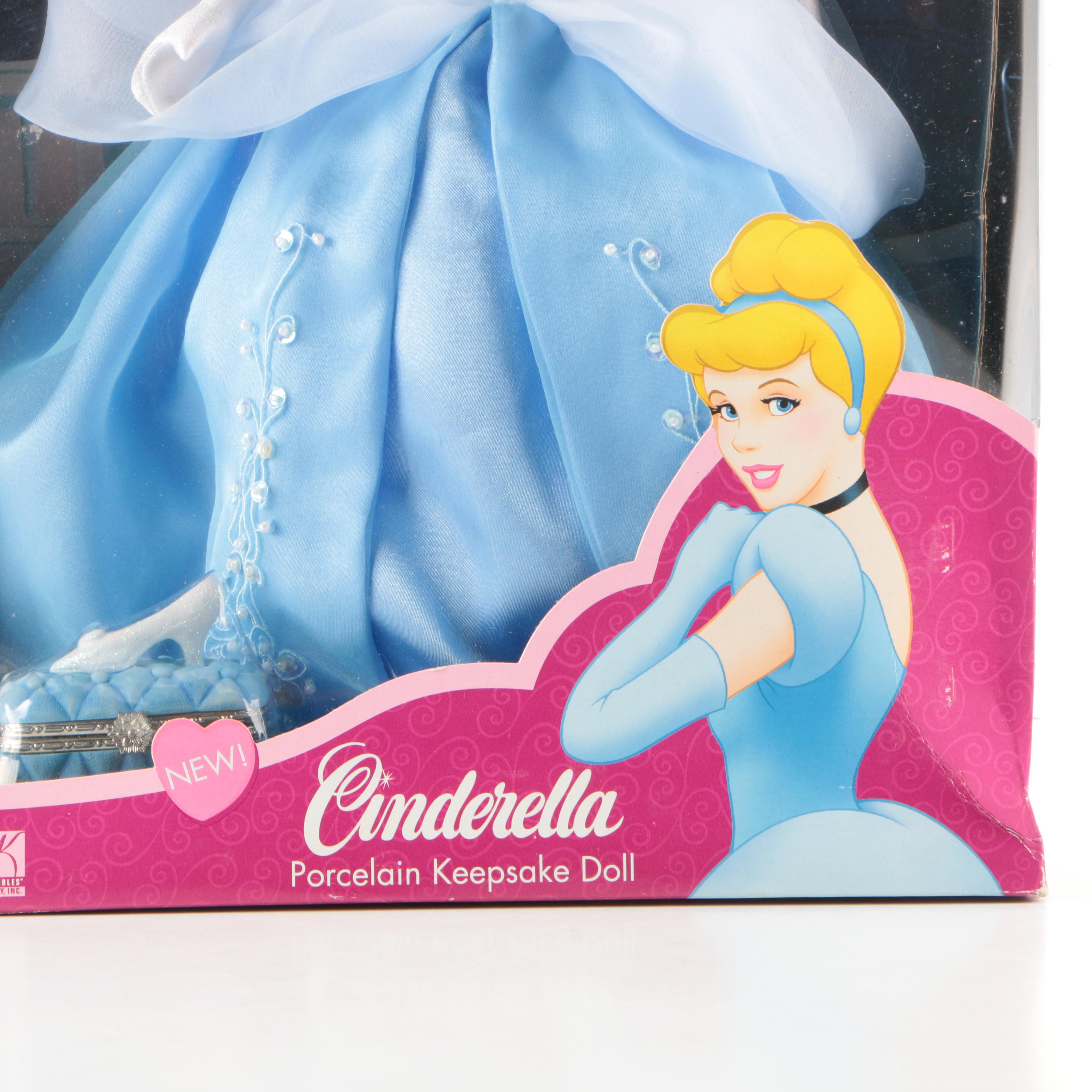 Disney Princess Cinderella and Belle Porcelain Dolls