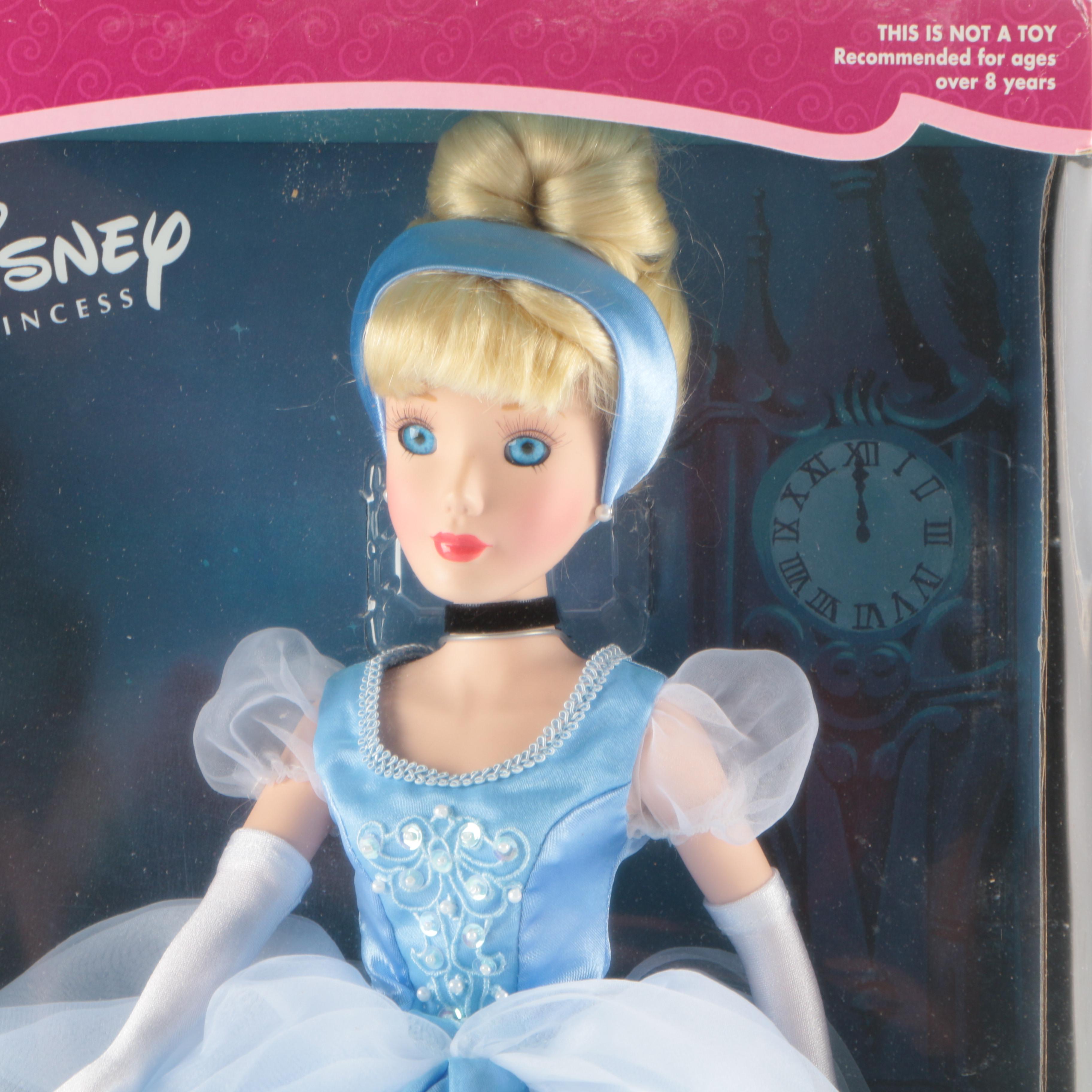 Disney Princess Cinderella and Belle Porcelain Dolls