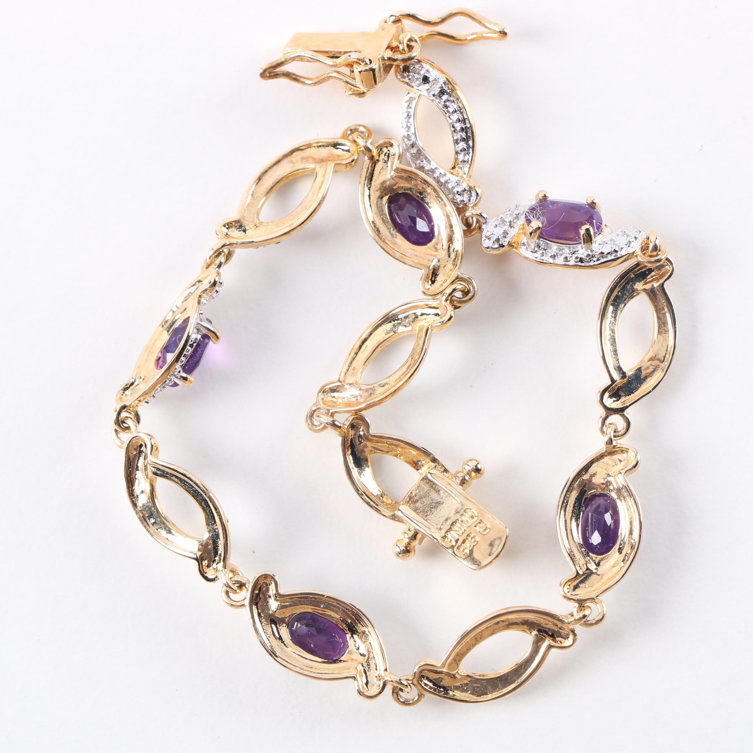 Sterling Silver Bracelets Including Diamonds