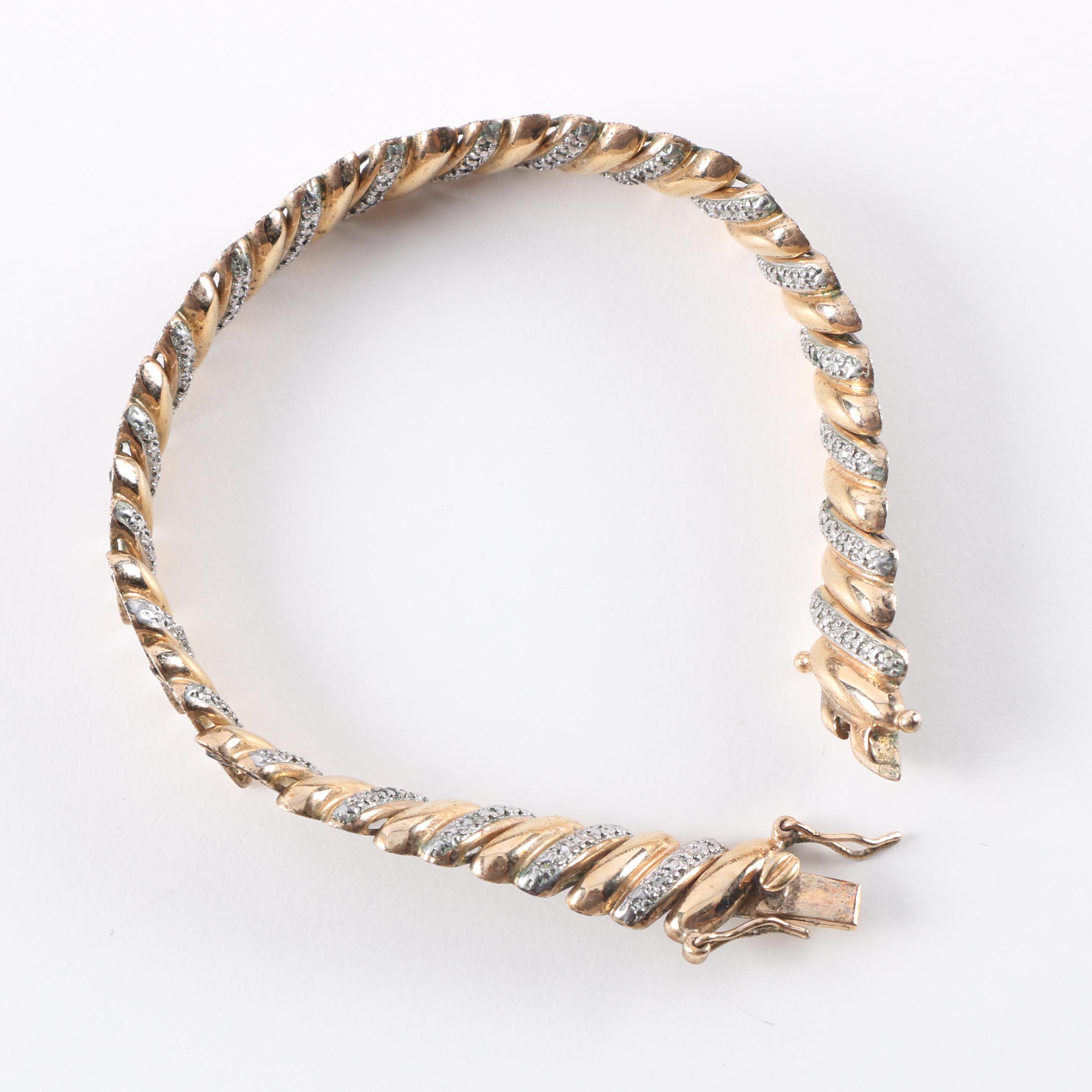 Sterling Silver Bracelets Including Diamonds