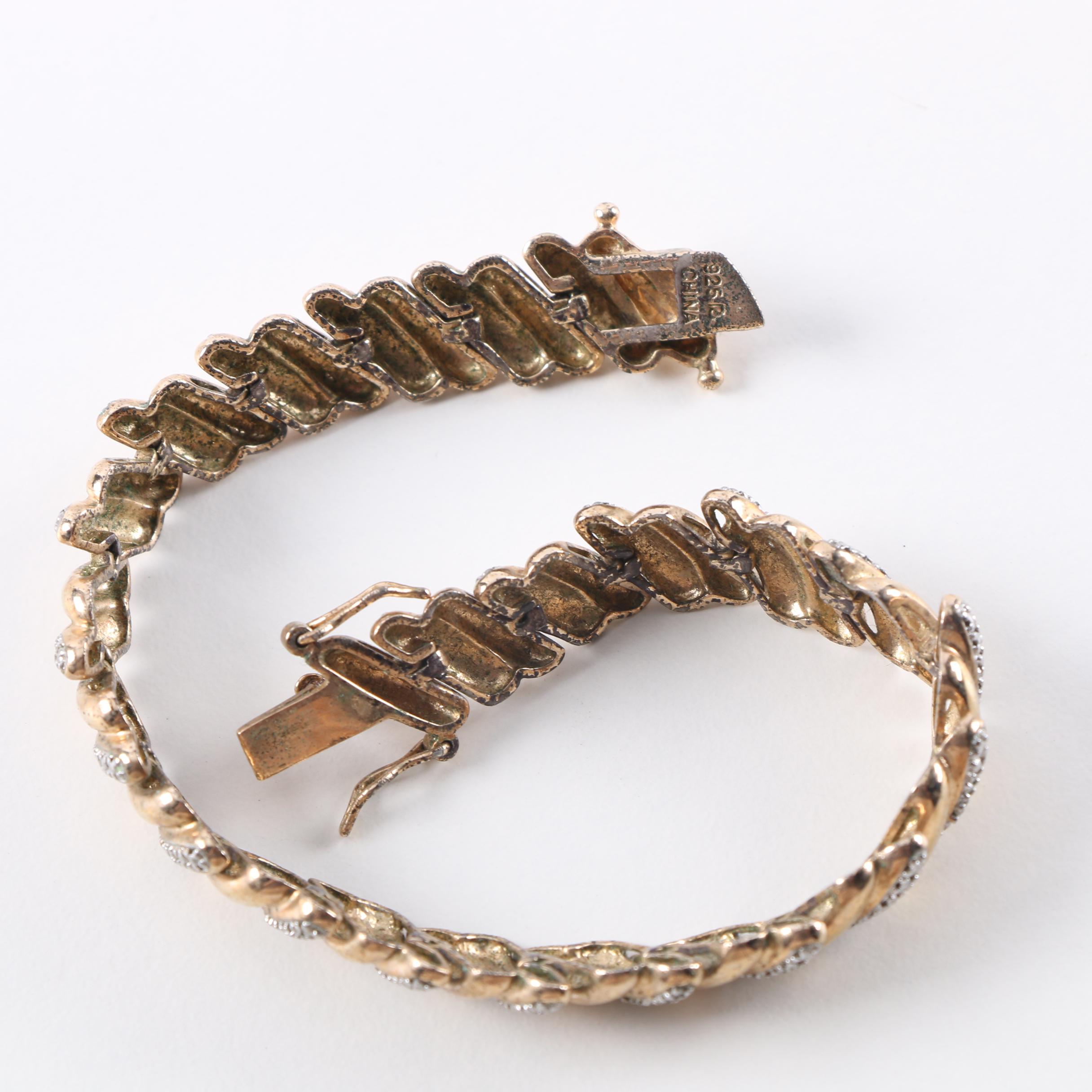 Sterling Silver Bracelets Including Diamonds