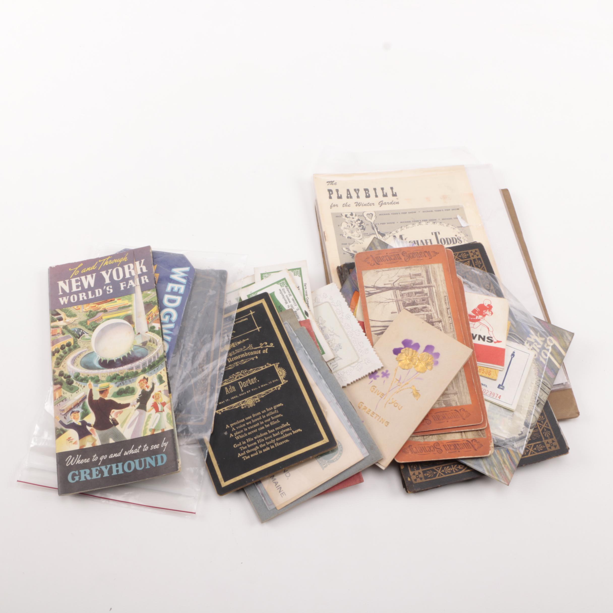 Collection of Ephemera Including New York World's Fair Brochures