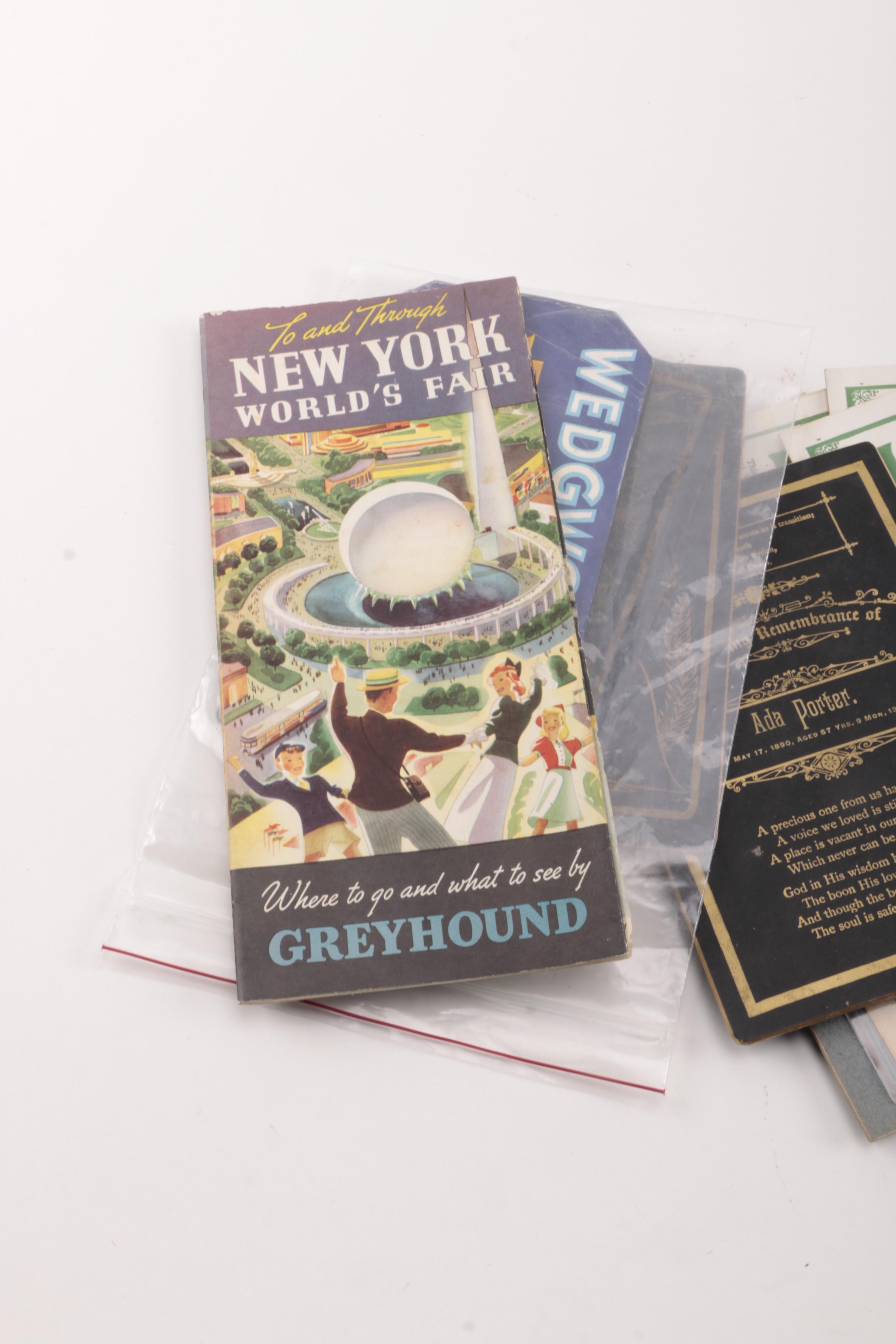 Collection of Ephemera Including New York World's Fair Brochures