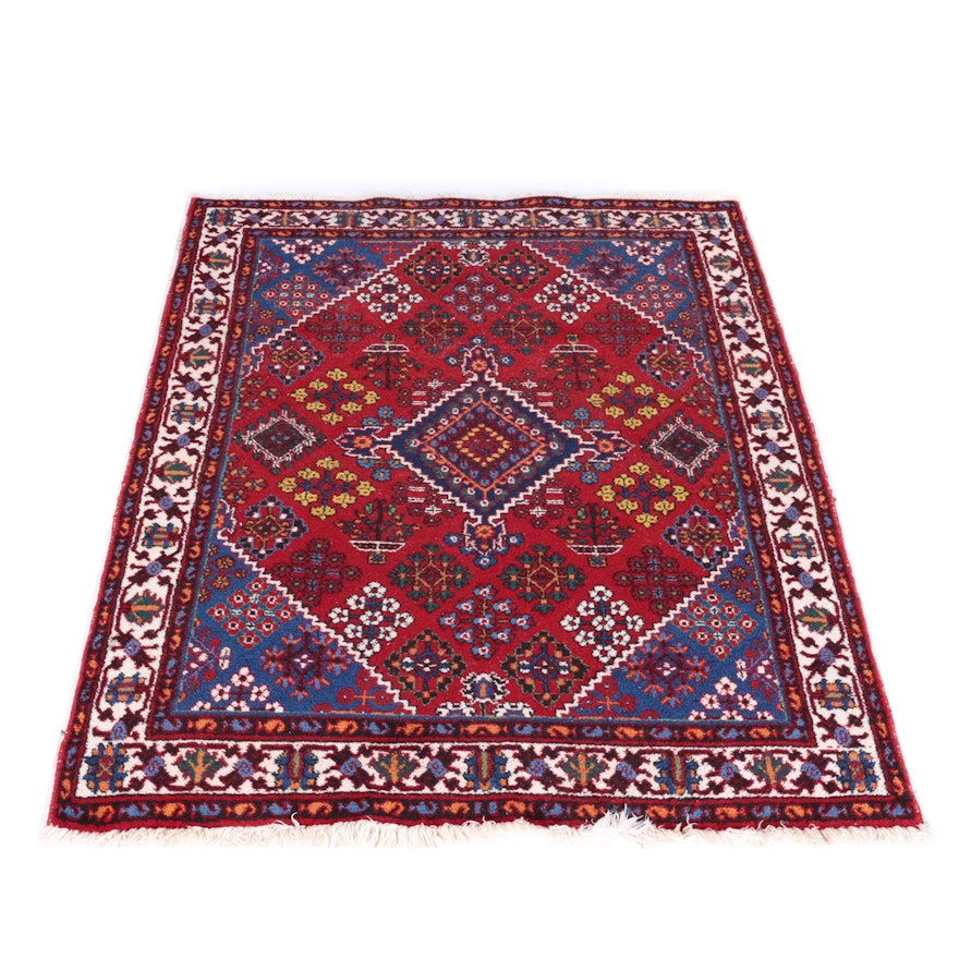 Hand-Knotted Persian Khamseh Area Rug