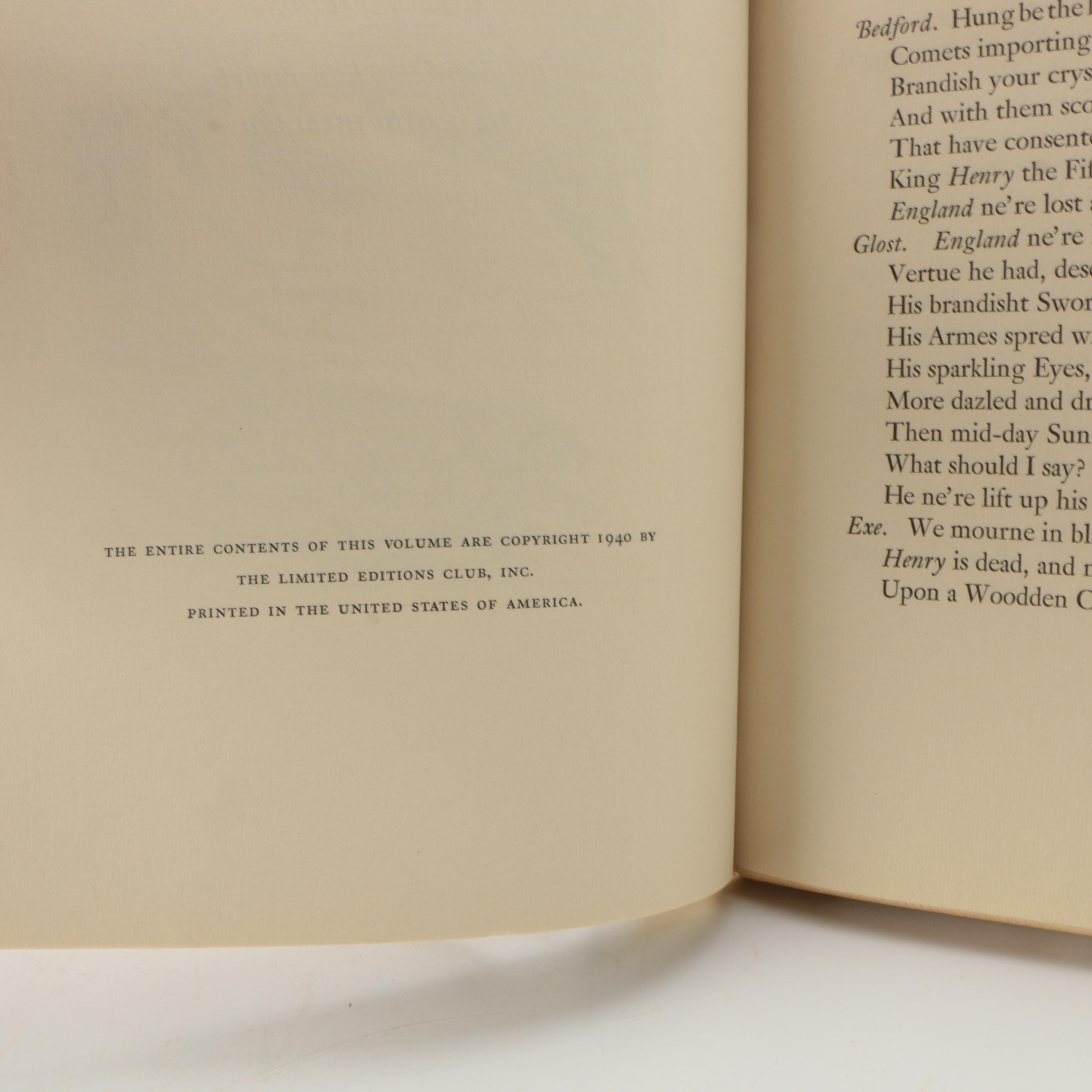 1940 Limited Editions Club Shakespeare "Henry the Sixth" Parts I–III
