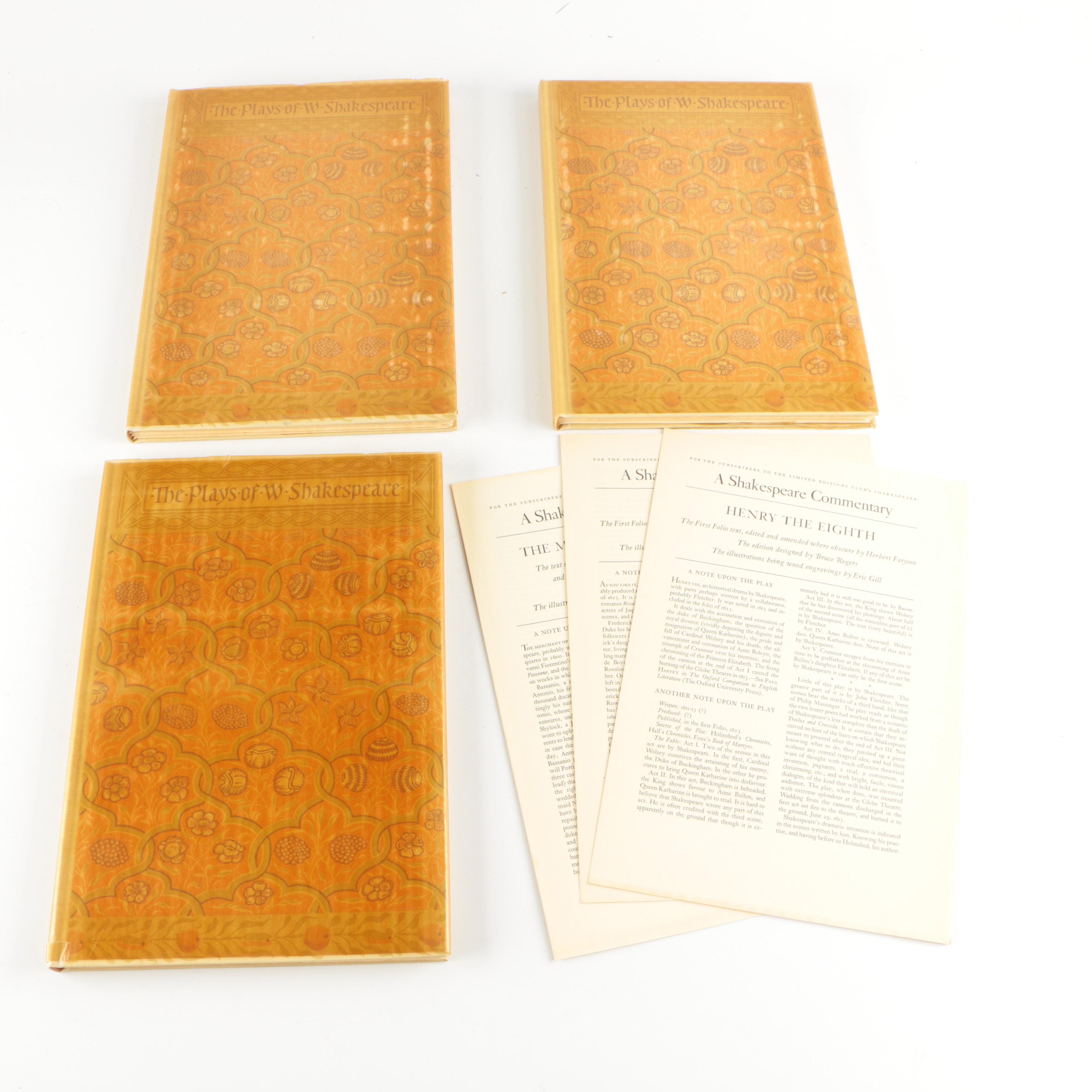 1939 Limited Editions Club Shakespeare Plays Including "The Merchant of Venice"
