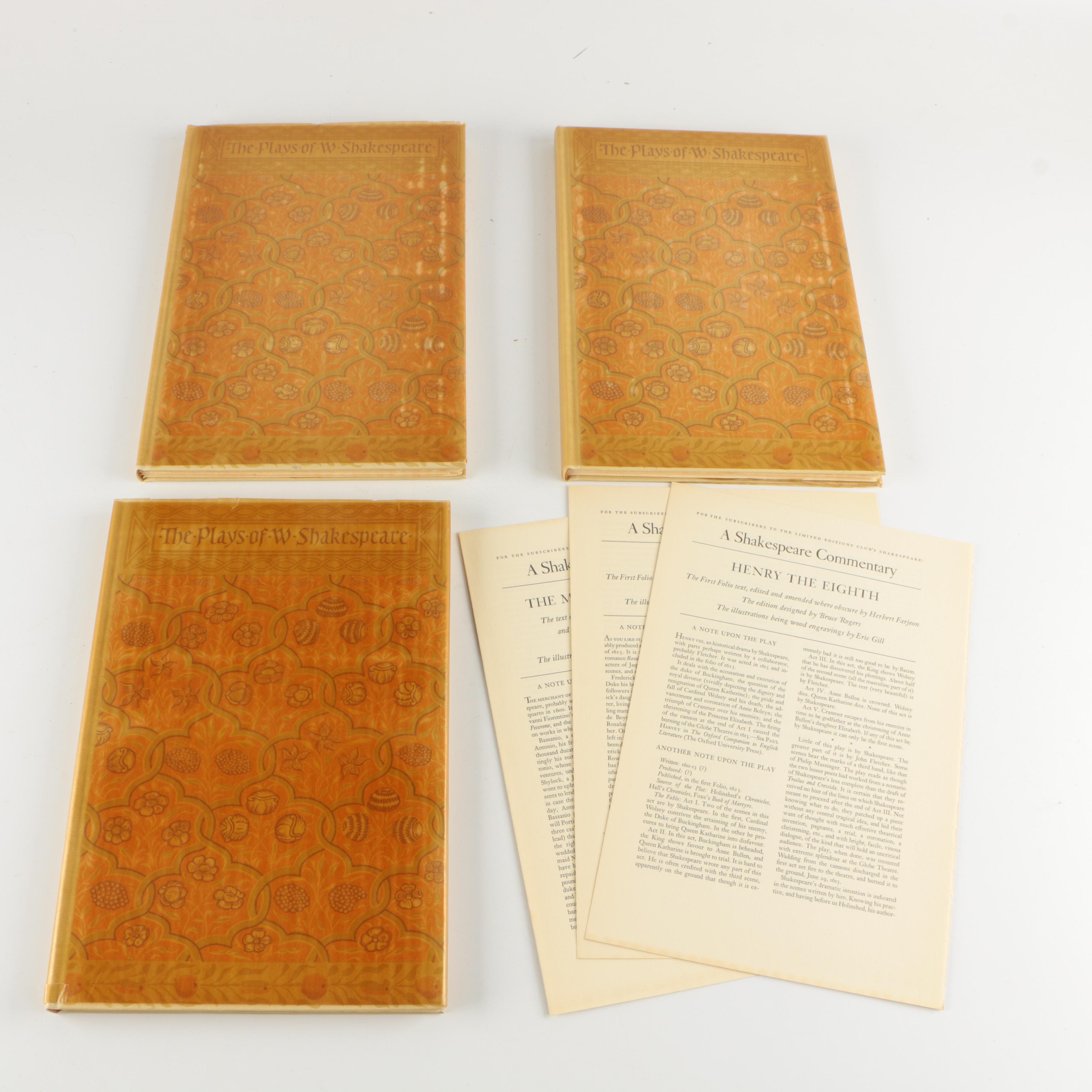 1939 Limited Editions Club Shakespeare Plays Including "The Merchant of Venice"