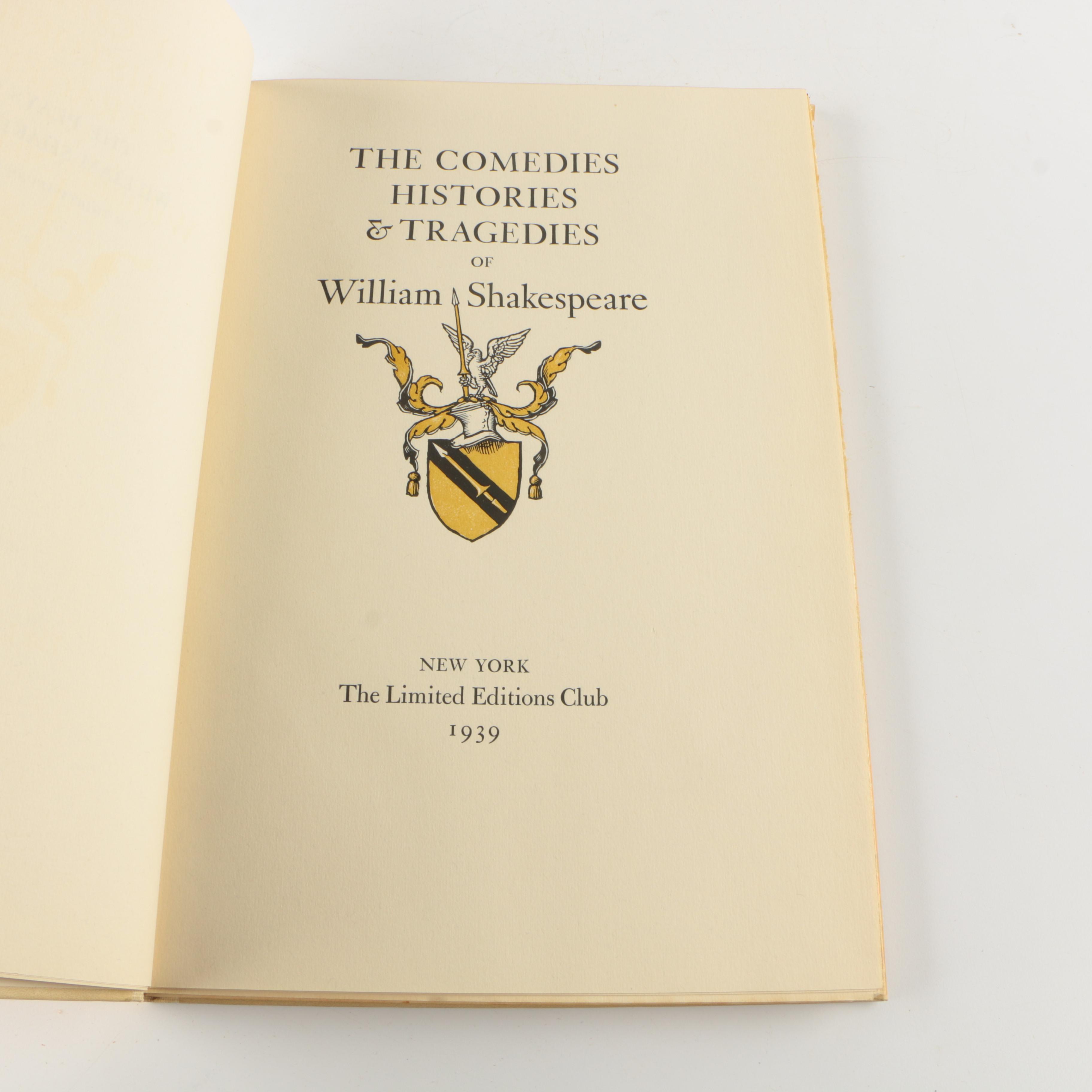 1939 Limited Editions Club Shakespeare Plays Including "The Merchant of Venice"