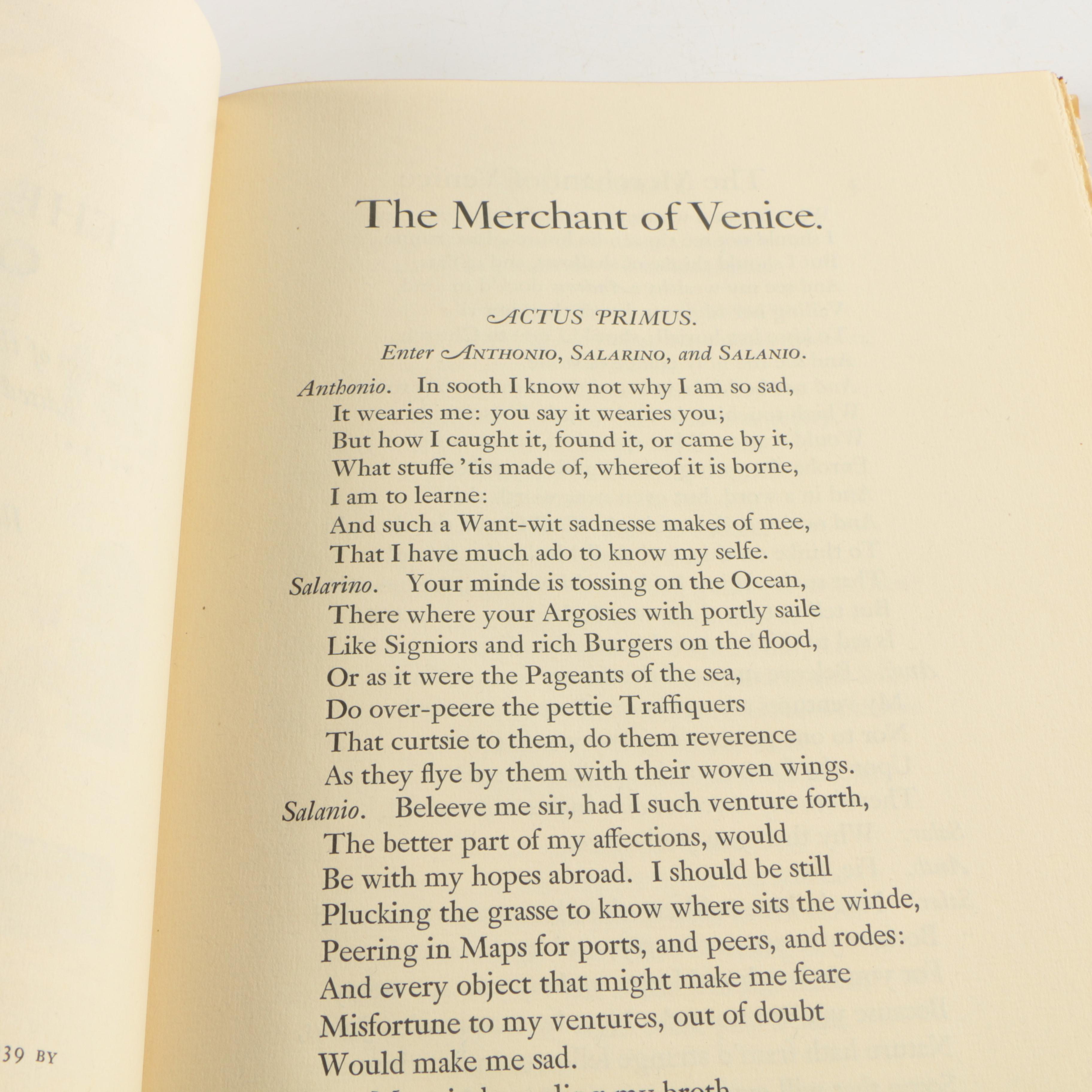 1939 Limited Editions Club Shakespeare Plays Including "The Merchant of Venice"