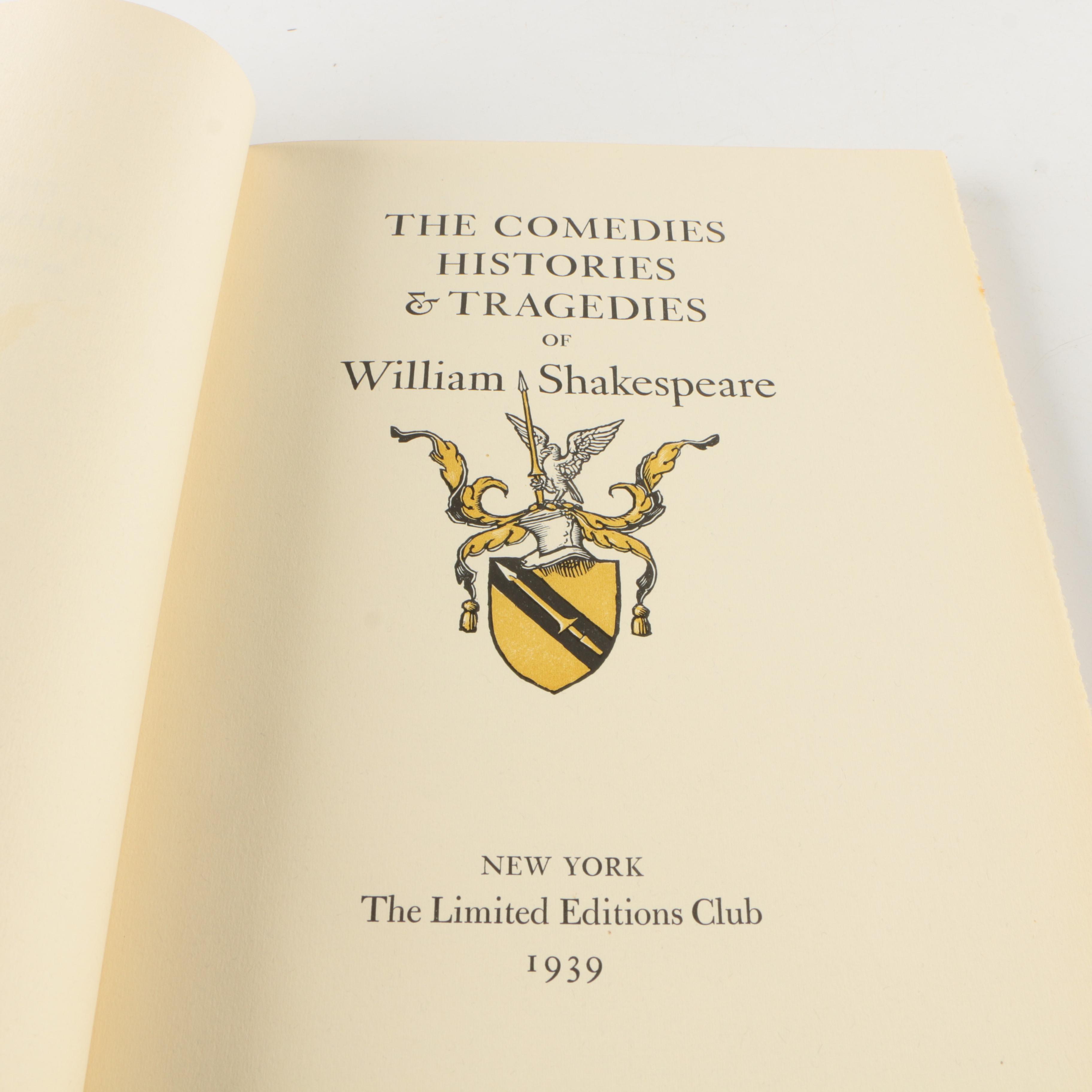 1939 Limited Editions Club Shakespeare Plays Including "The Merchant of Venice"
