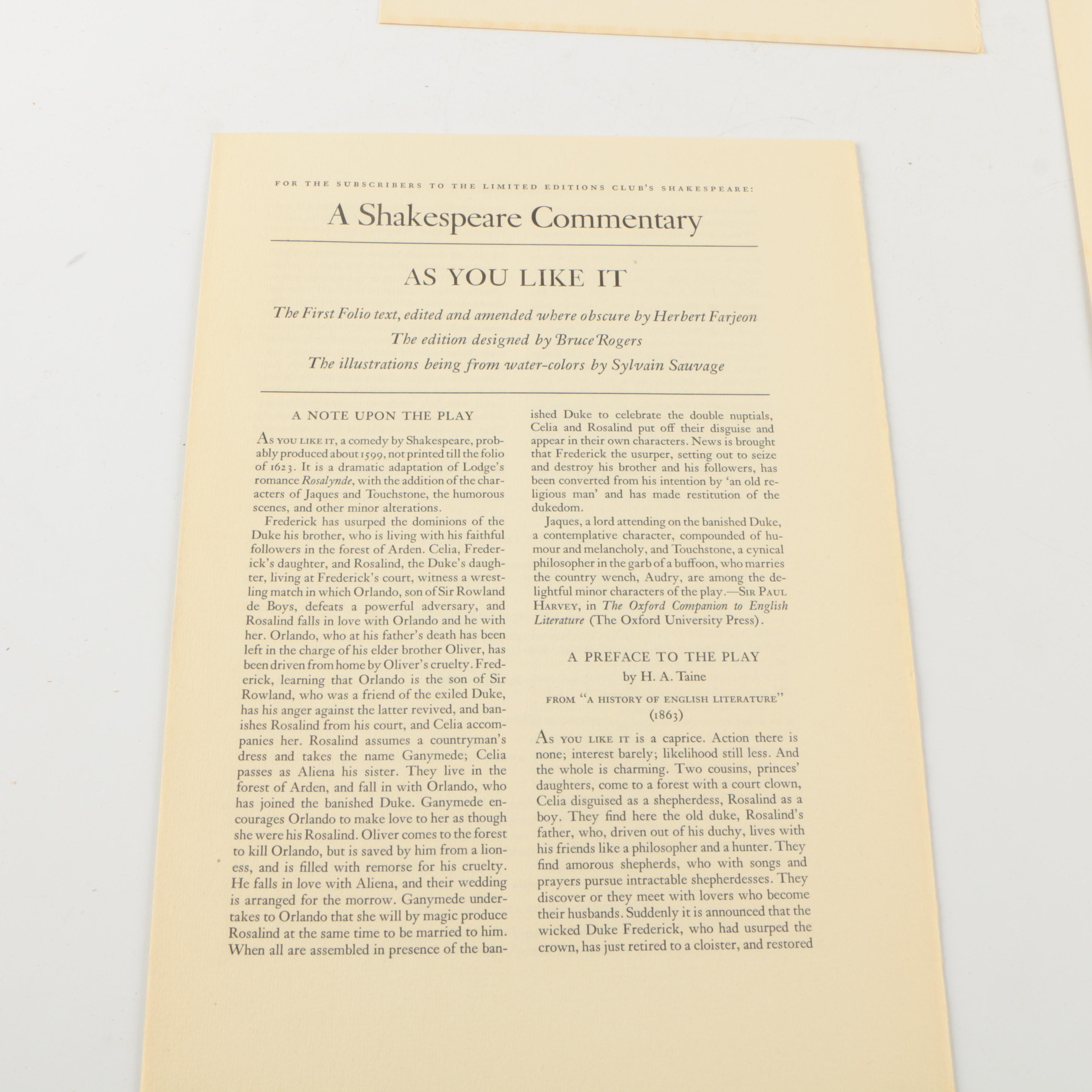 1939 Limited Editions Club Shakespeare Plays Including "The Merchant of Venice"