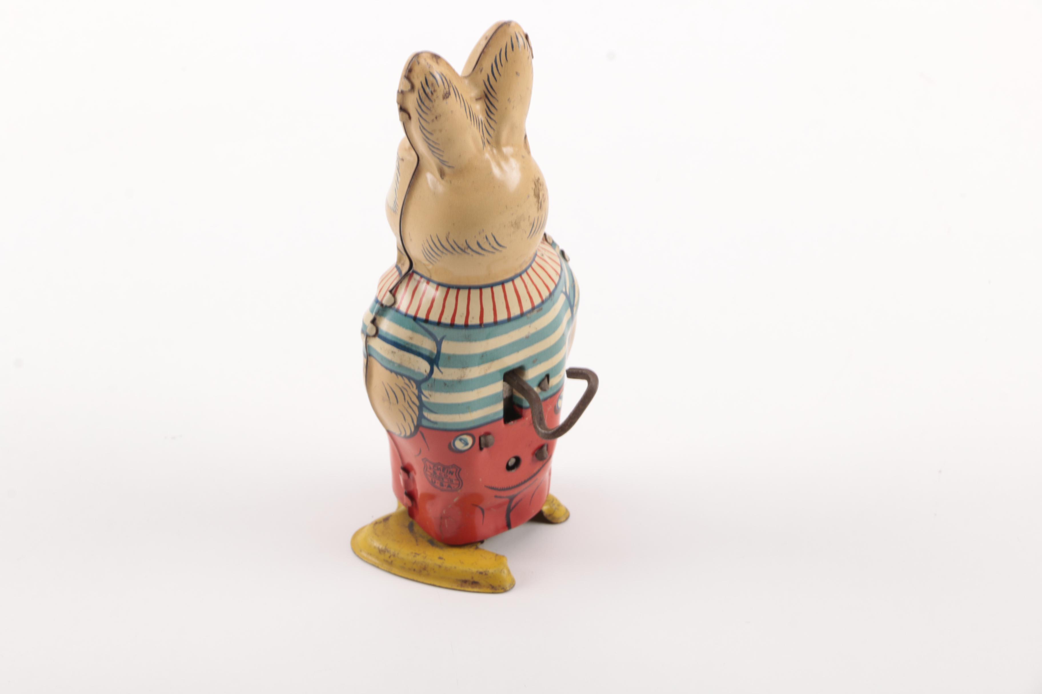 Wind Up Tin Rooster and Rabbit