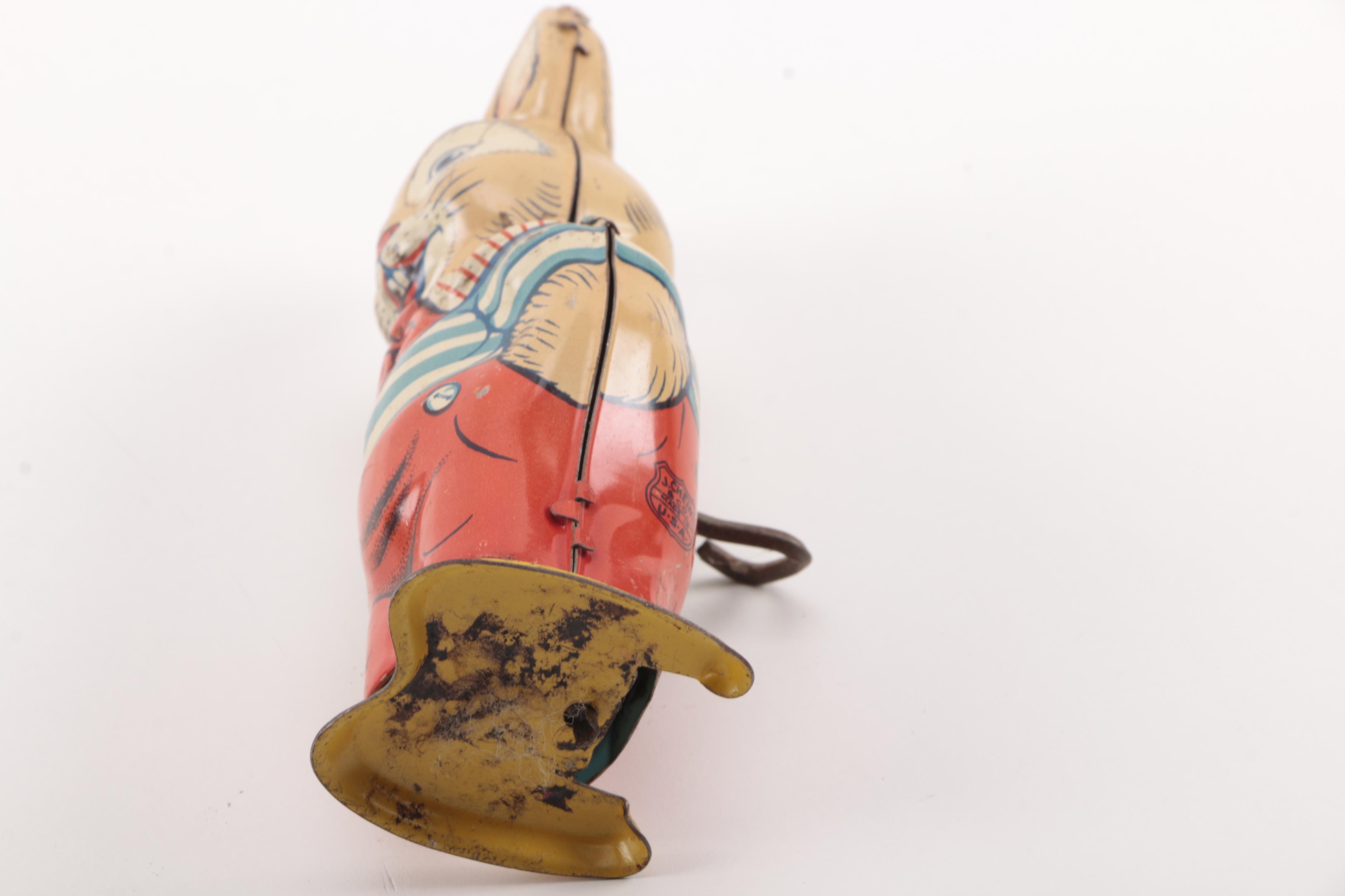 Wind Up Tin Rooster and Rabbit