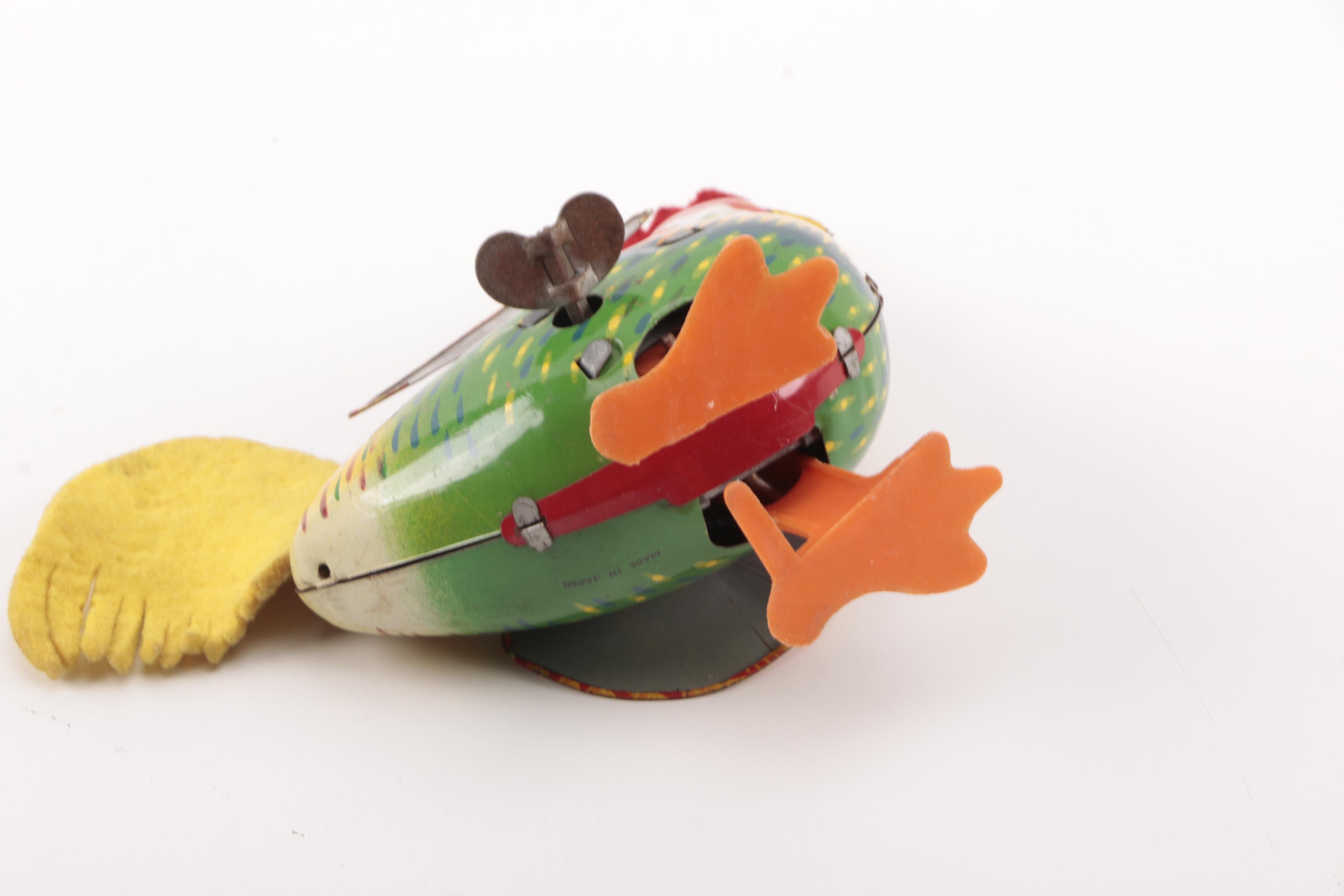 Wind Up Tin Rooster and Rabbit