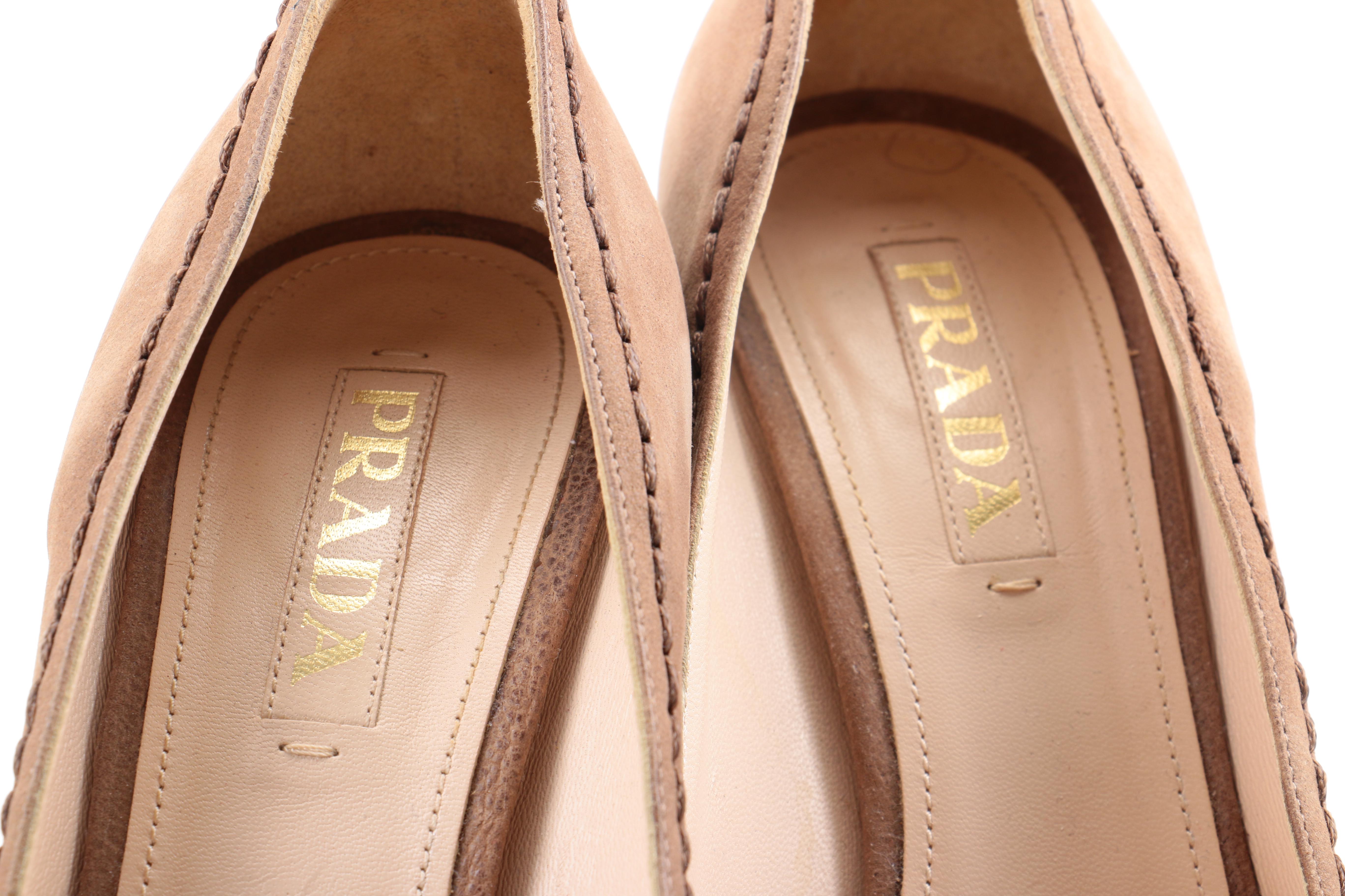 Prada Suede Open Toe Pumps
