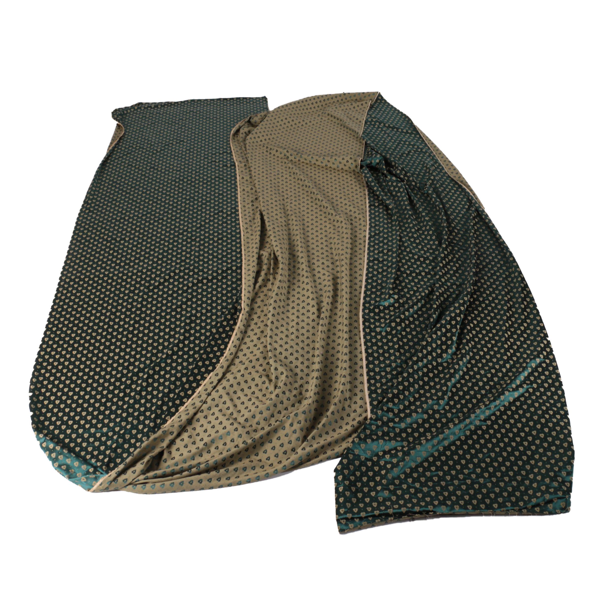Green and Gold Accented Upholstery Fabric
